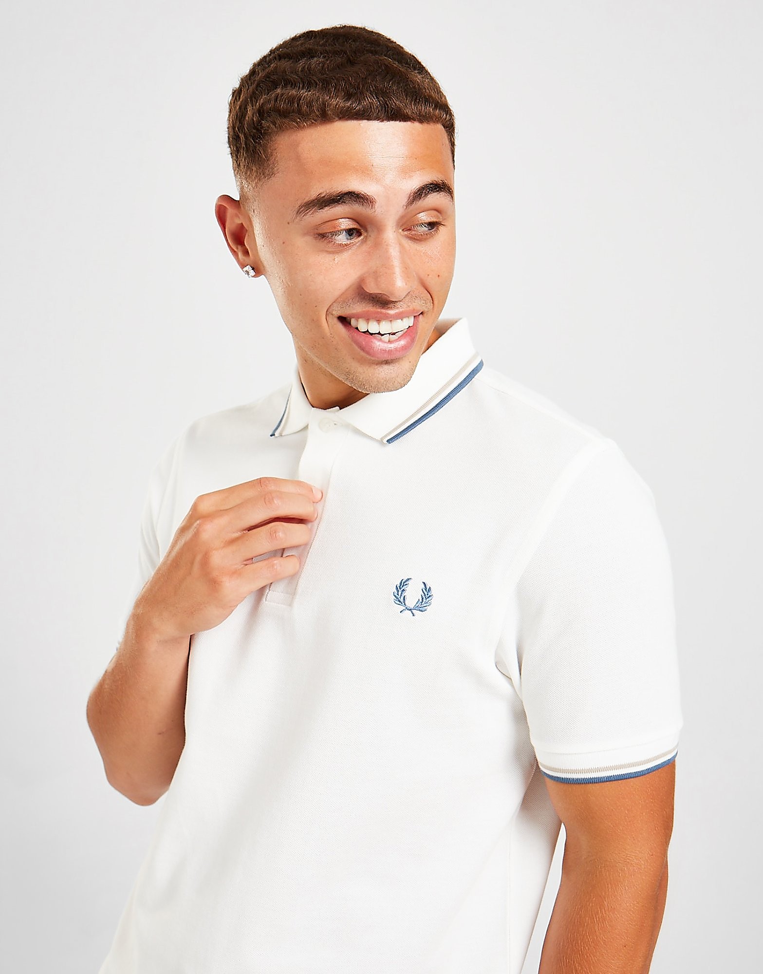 

Fred Perry Twin Tipped Polo Shirt - White - Mens, White