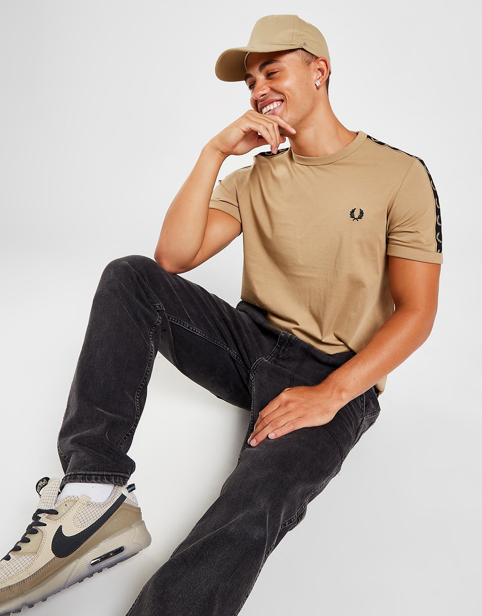 

Fred Perry Taped Ringer T-Shirt - Only at JD - Brown - Mens, Brown