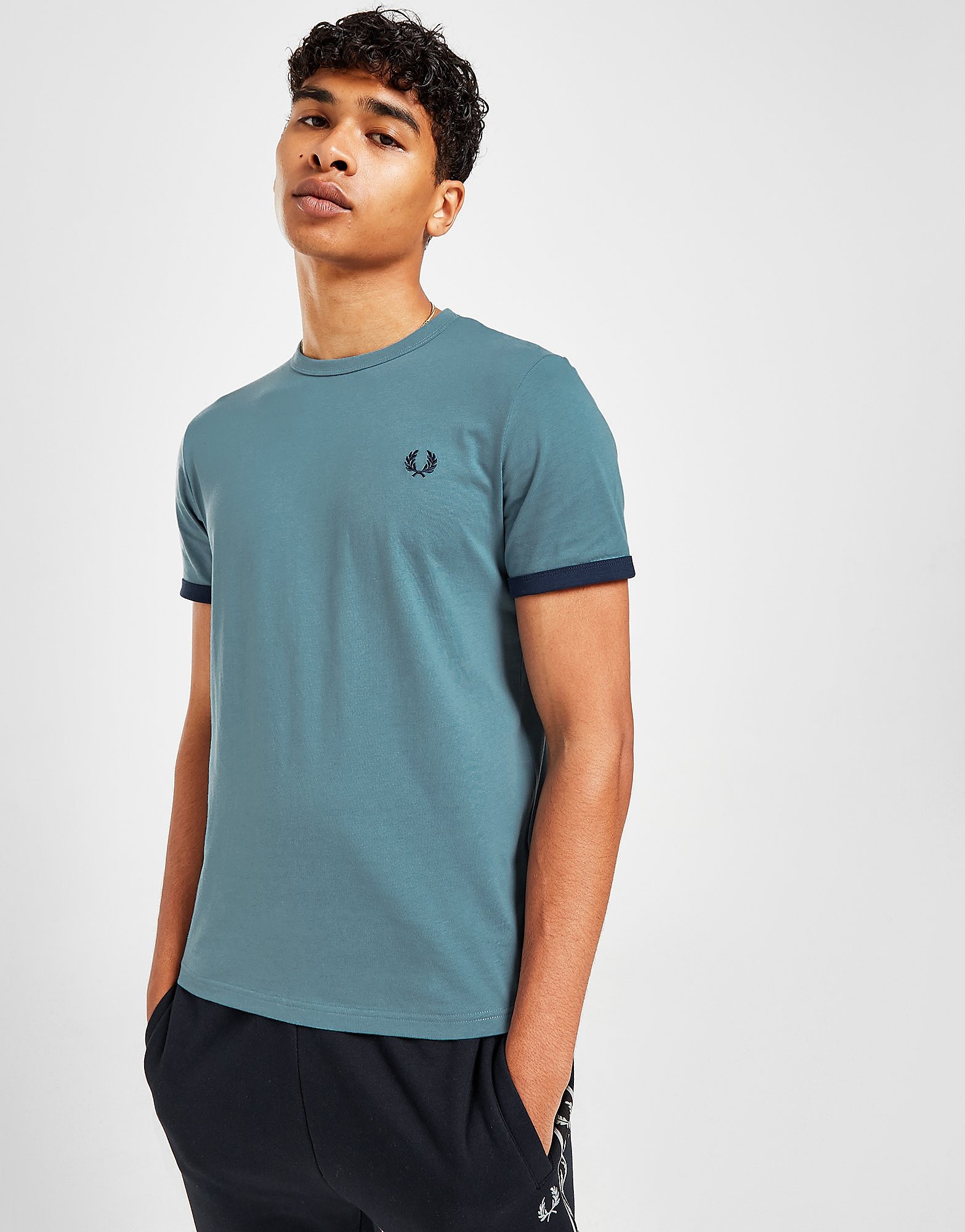 

Fred Perry Ringer T-Shirt - Blue - Mens, Blue
