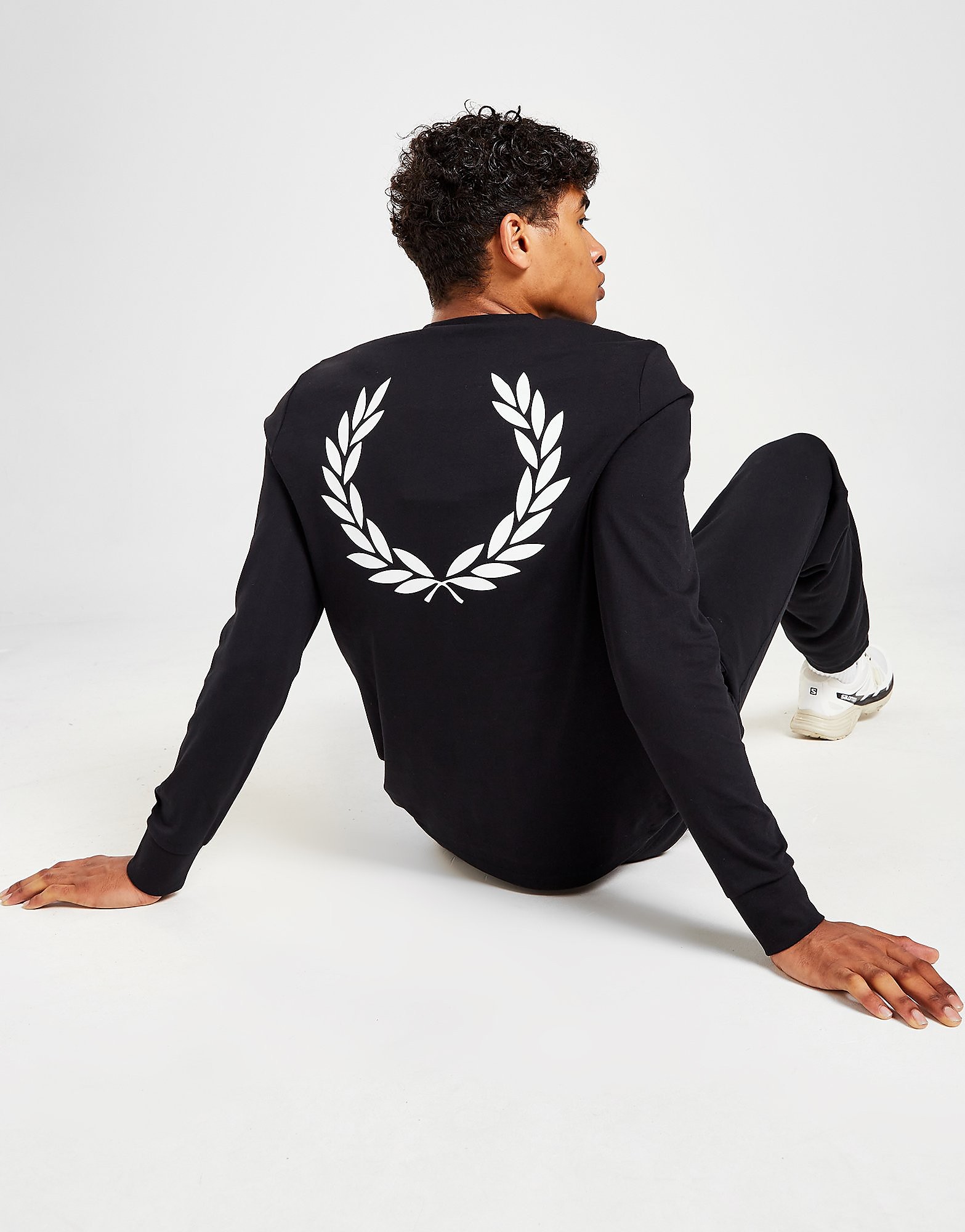 

Fred Perry Back Laurel Long Sleeve T-Shirt - Black - Mens, Black
