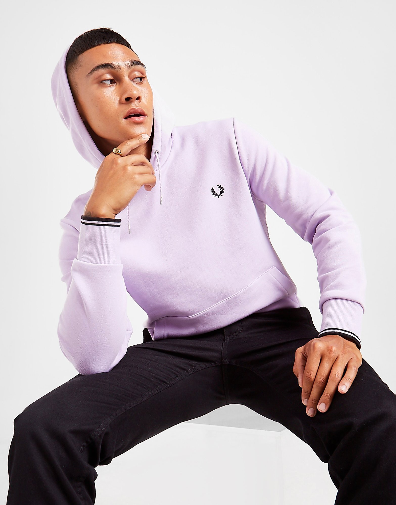 

Fred Perry Twin Tip Overhead Hoodie - Purple - Mens, Purple