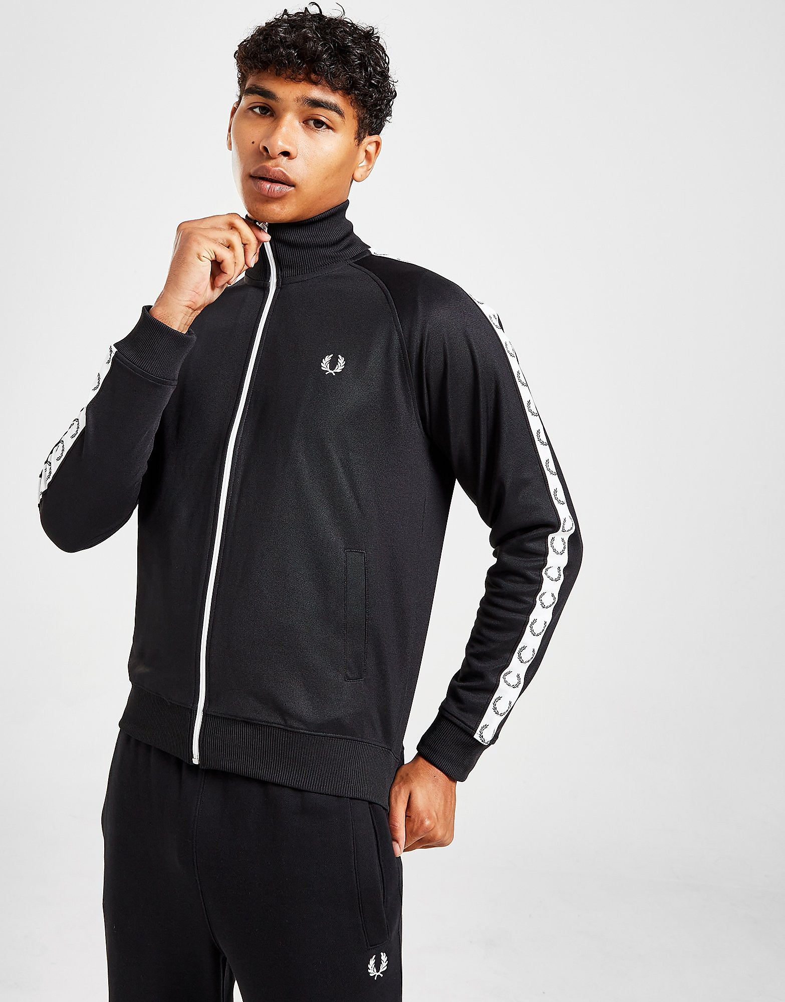 

Fred Perry Tape Track Top - Black - Mens, Black