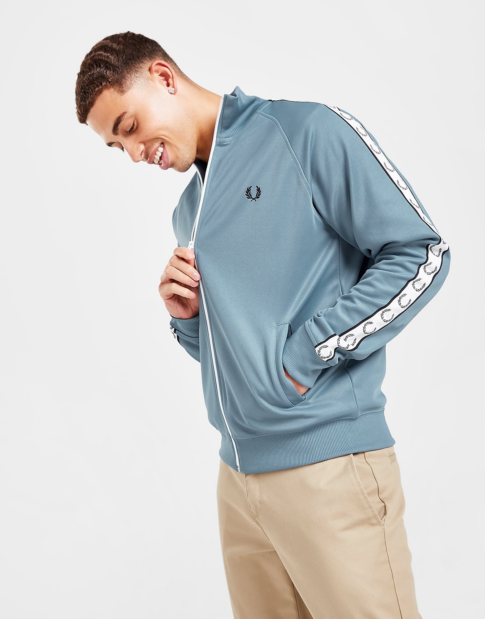 

Fred Perry Tape Track Top - Blue - Mens, Blue
