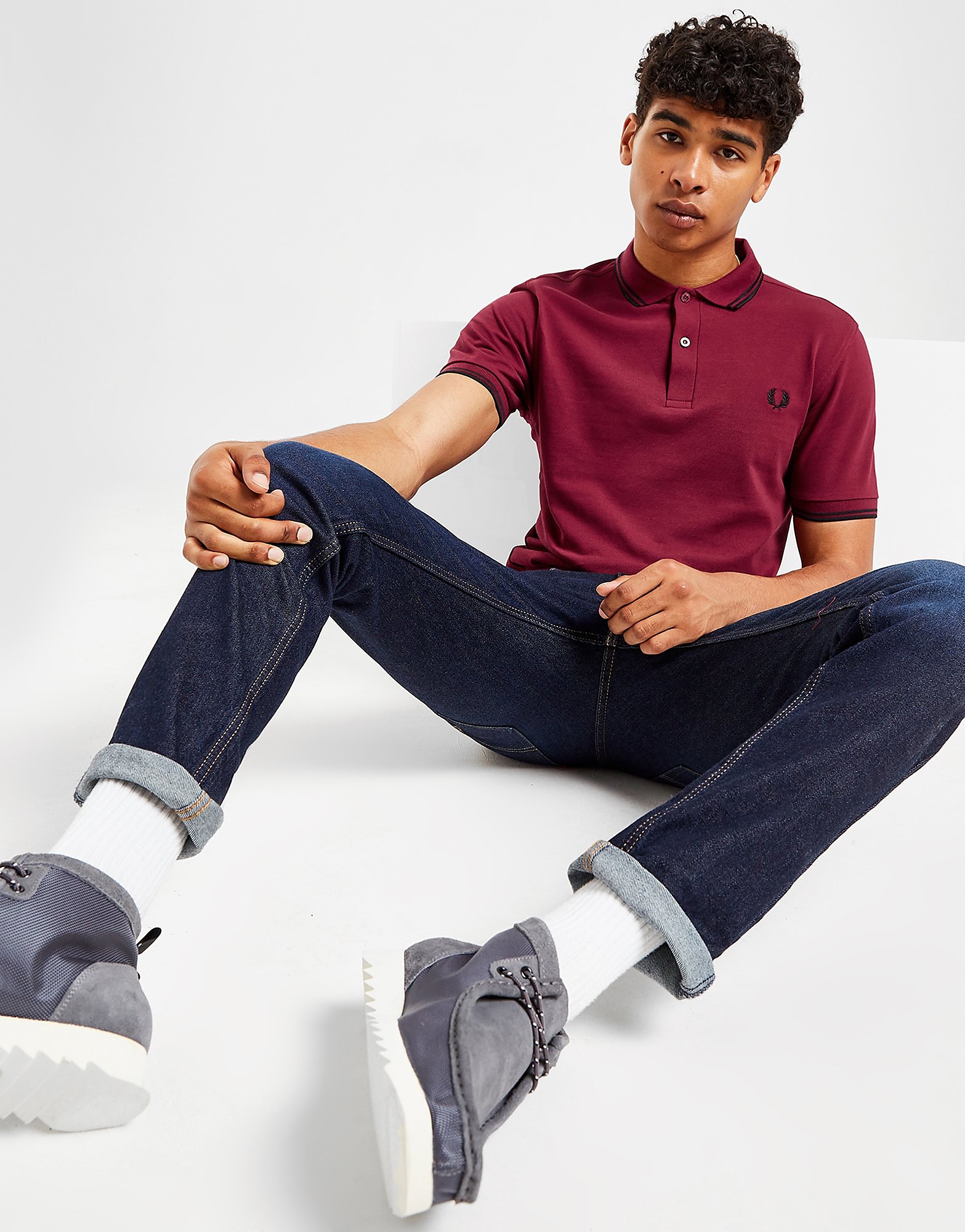 

Fred Perry Twin Tipped Polo Shirt - Red - Mens, Red