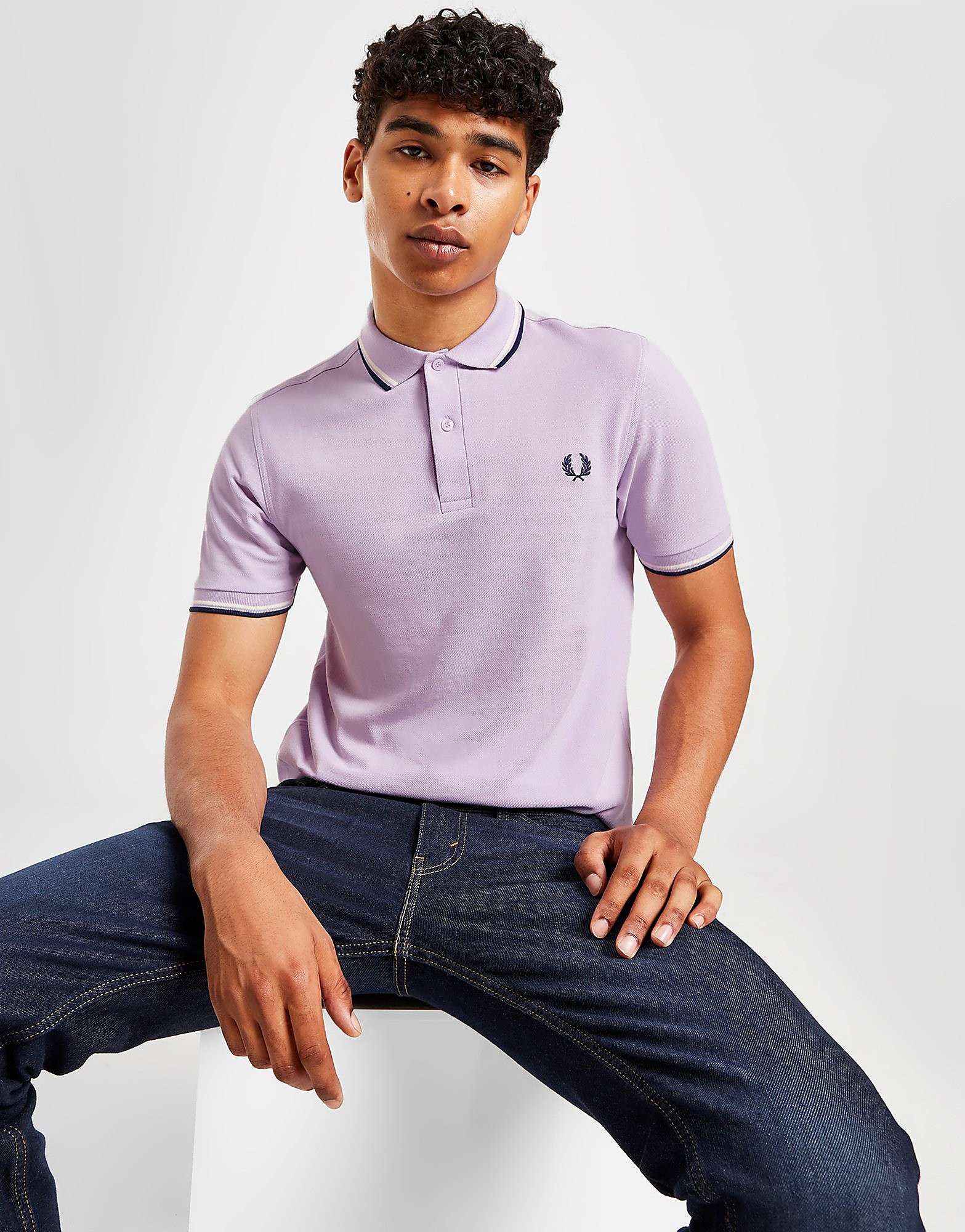 

Fred Perry Twin Tipped Polo Shirt - Purple/Blue - Mens, Purple/Blue