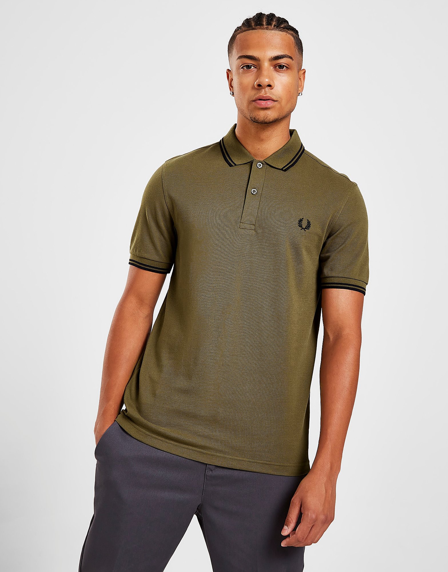 

Fred Perry Twin Tipped Polo Shirt - Green - Mens, Green