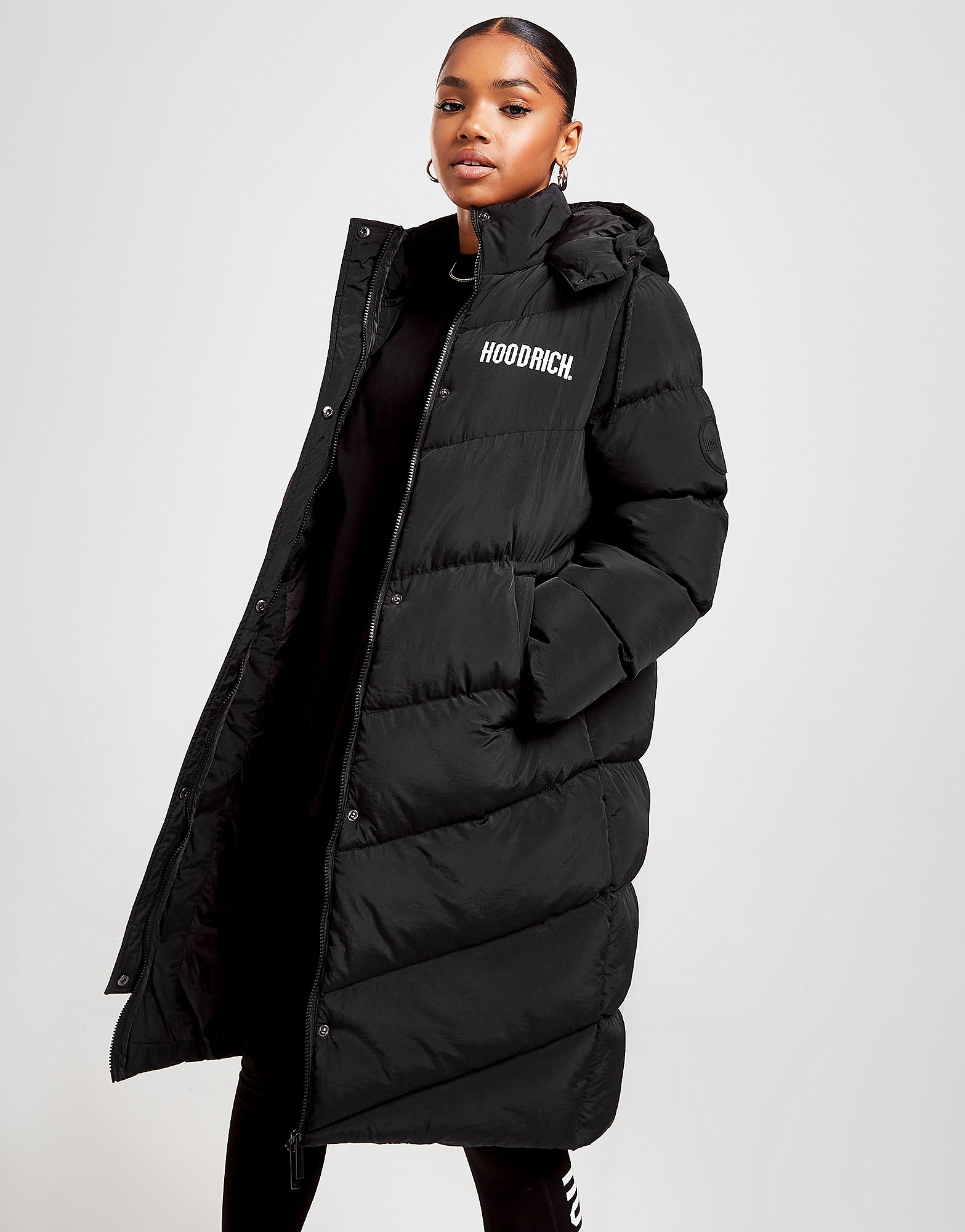 Hoodrich Long Puffer Jacket - Black - Womens, Black