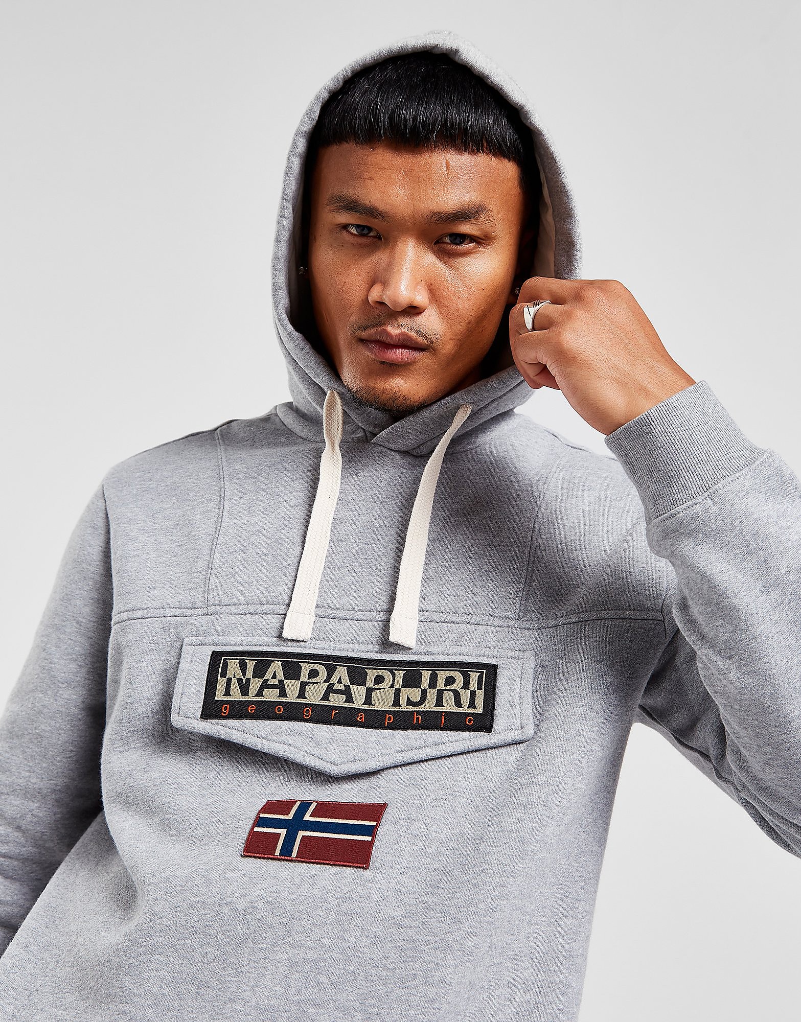 

Napapijri Burgee 1/2 Zip Hoodie - Grey - Mens, Grey