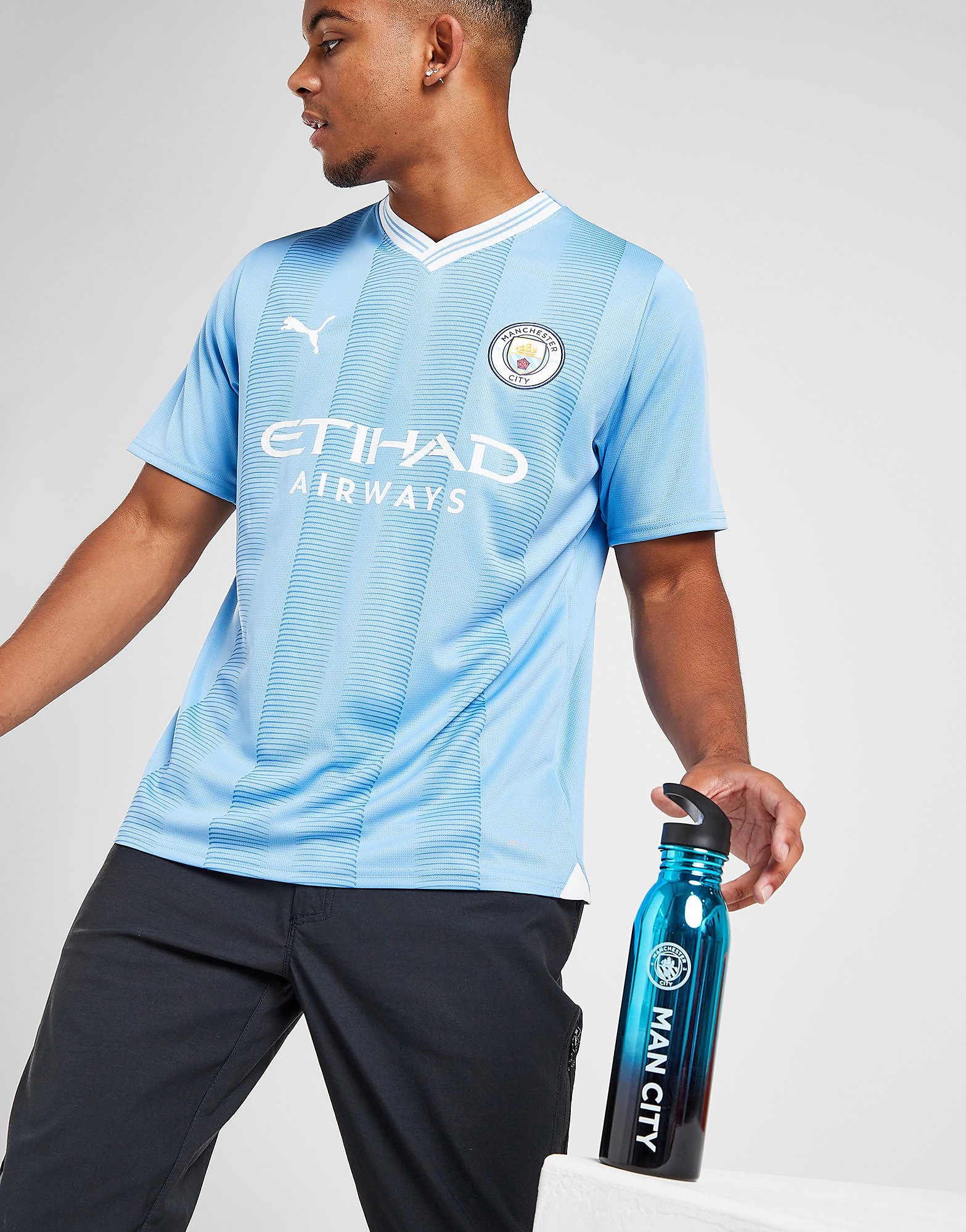 Official Team Manchester City FC UV Bottle - Blue - Womens, Blue