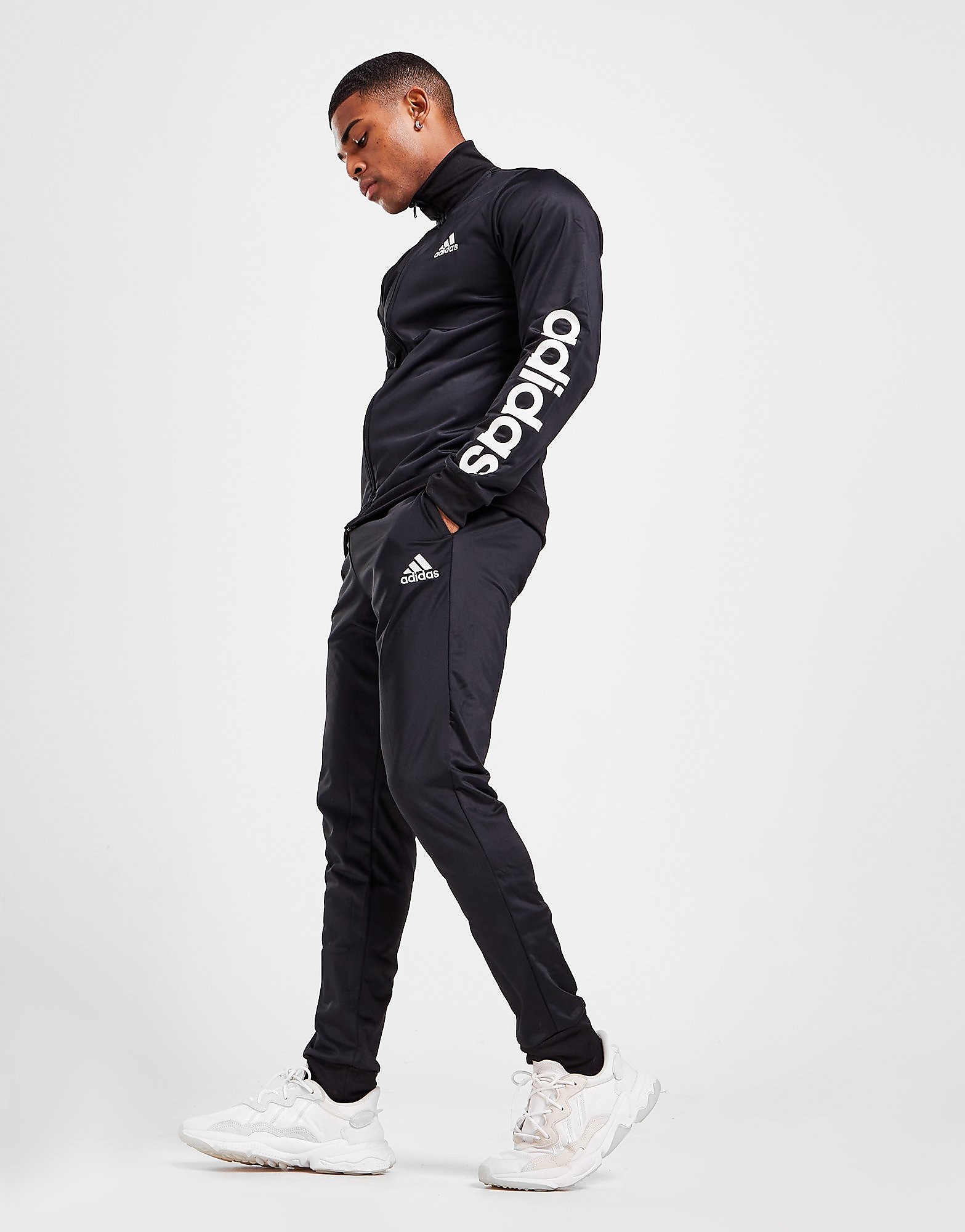 

adidas Badge Of Sport Poly Linear Track Pants - Black - Mens, Black