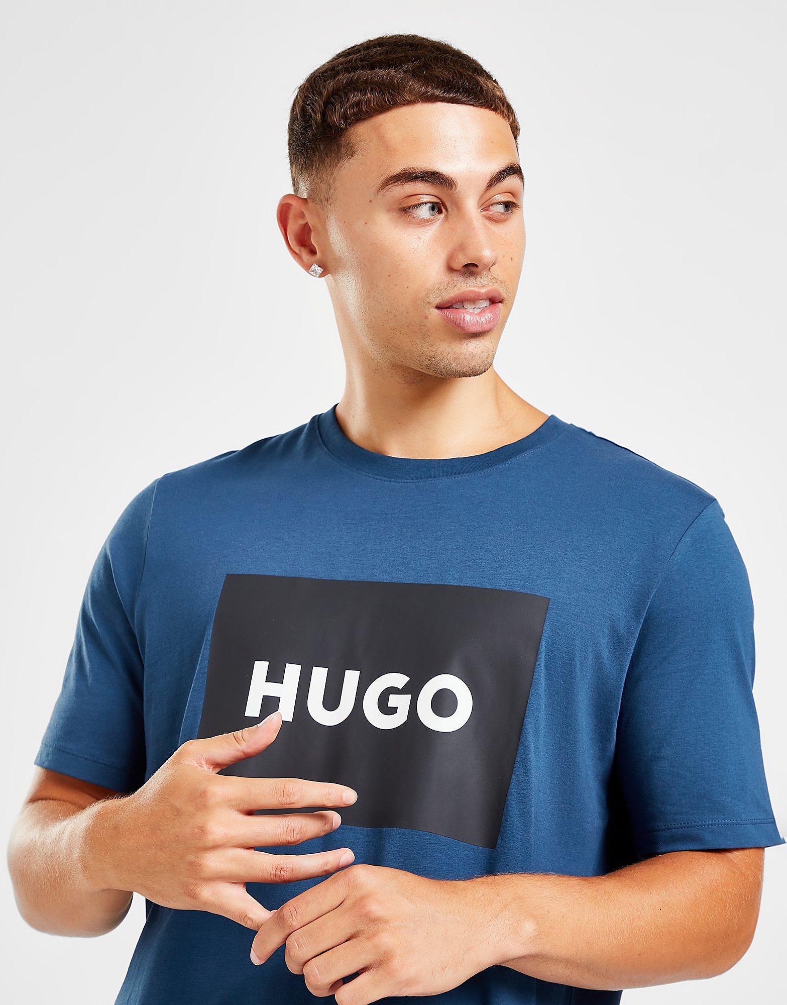 

HUGO Dulive Box T-Shirt - Blue - Mens, Blue