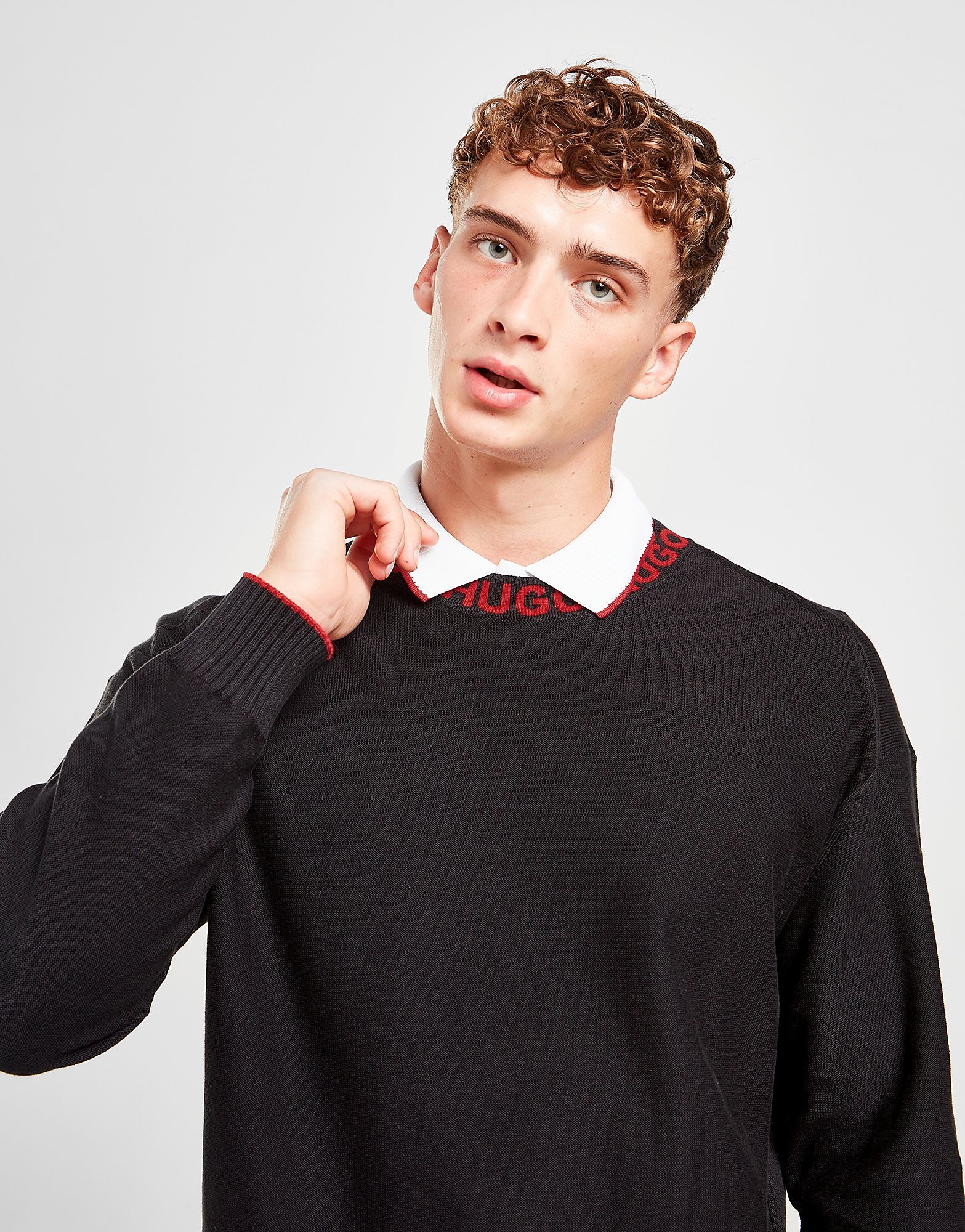 

HUGO Smarlo Ringer Crew Sweatshirt - Black - Mens, Black