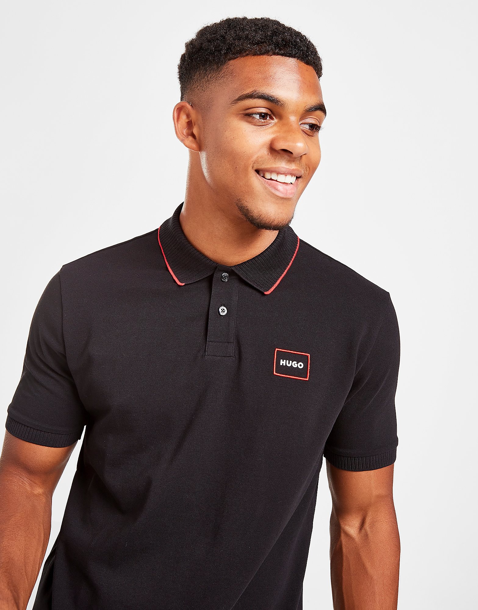 

HUGO Demlock Embroidered Polo Shirt - Black - Mens, Black