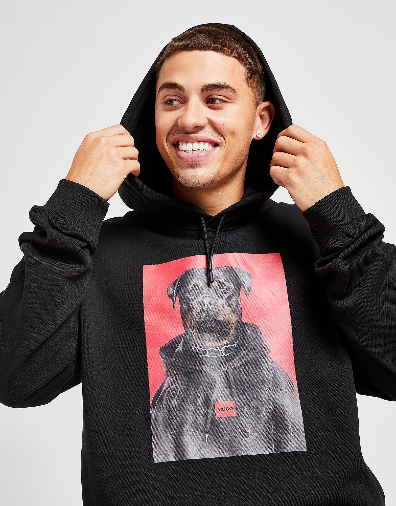 

HUGO Doodie Dog Overhead Hoodie - Black - Mens, Black