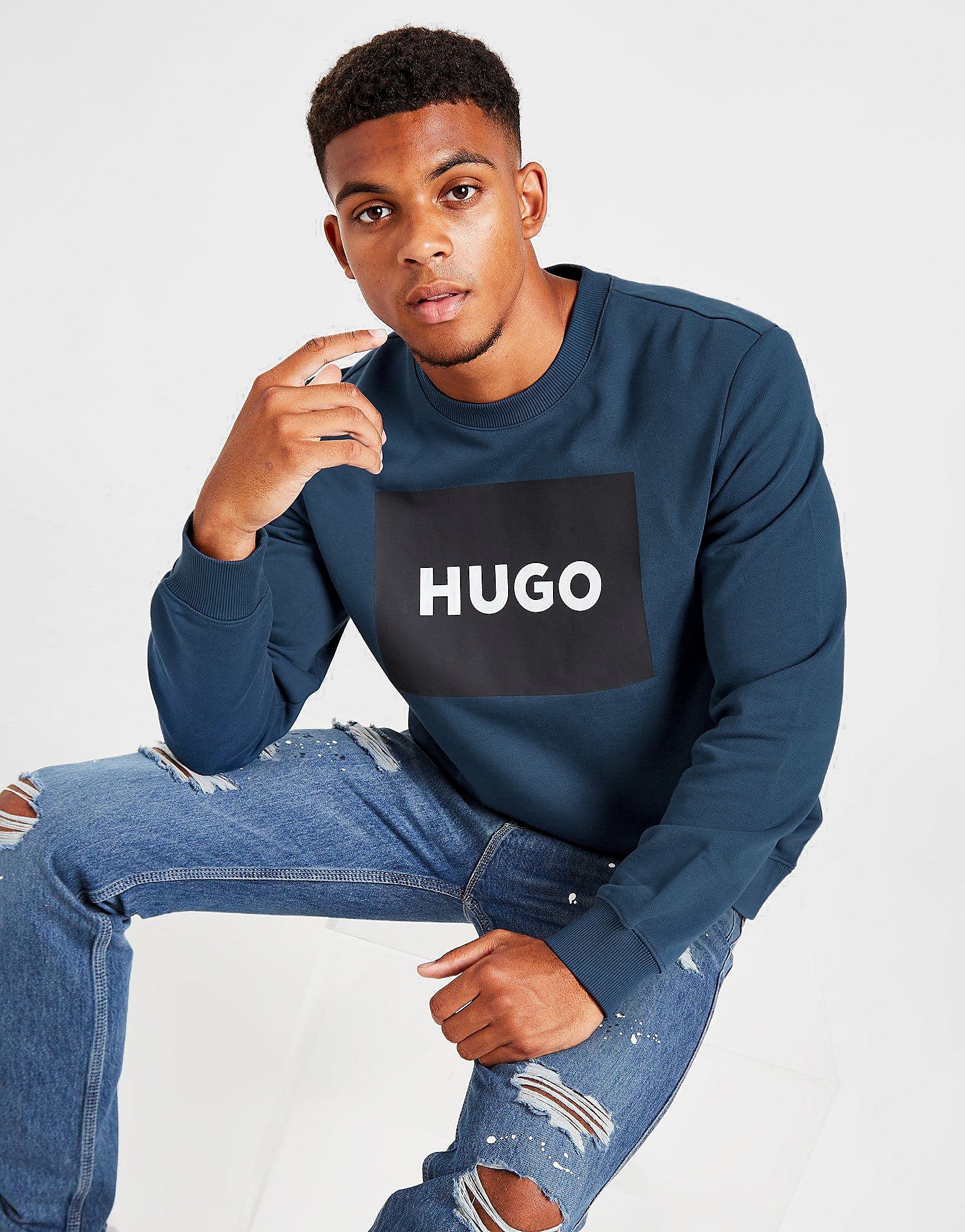 

HUGO Durgagol Large Logo Square Sweatshirt - Blue - Mens, Blue