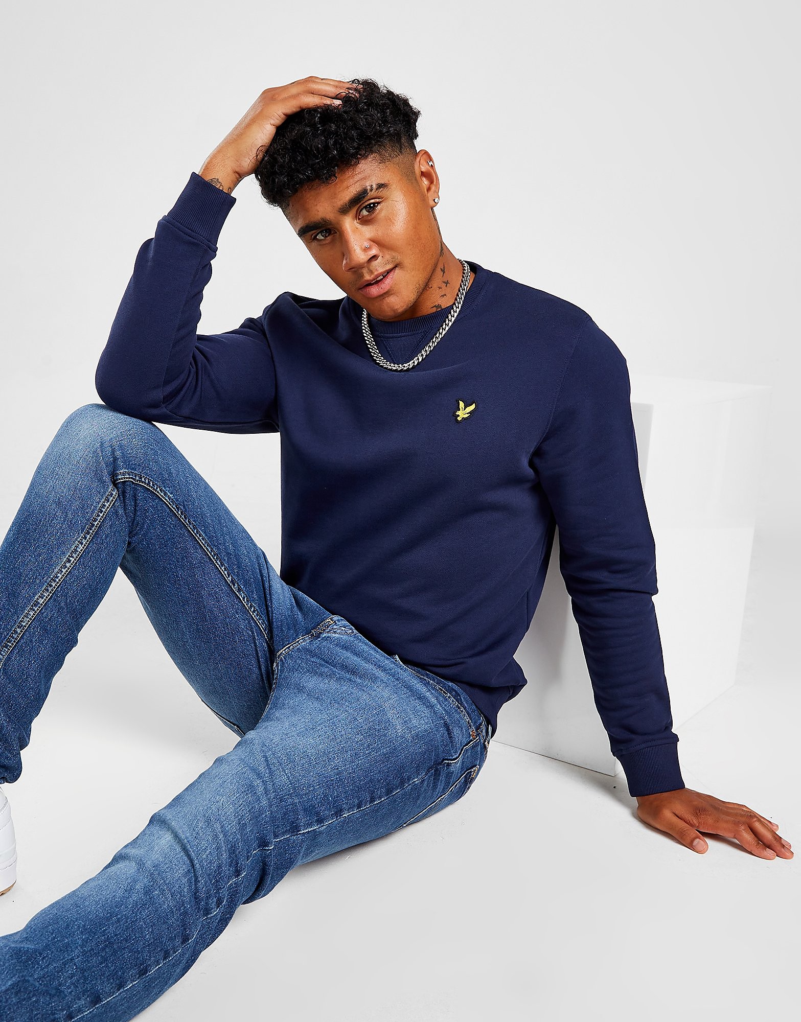 

Lyle & Scott Essential Crew Sweatshirt - Blue - Mens, Blue