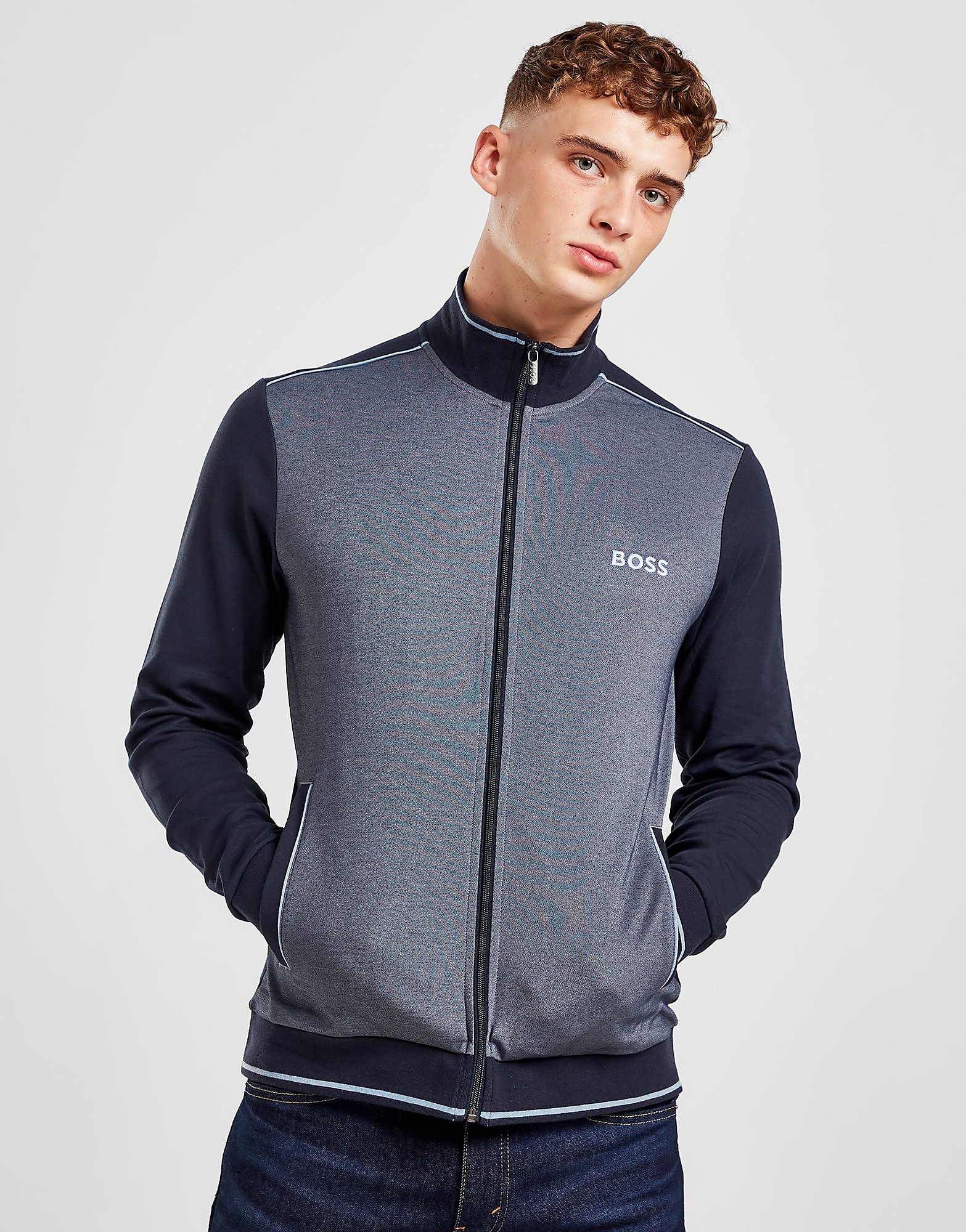 

BOSS Pique Tip Track Top - Blue - Mens, Blue