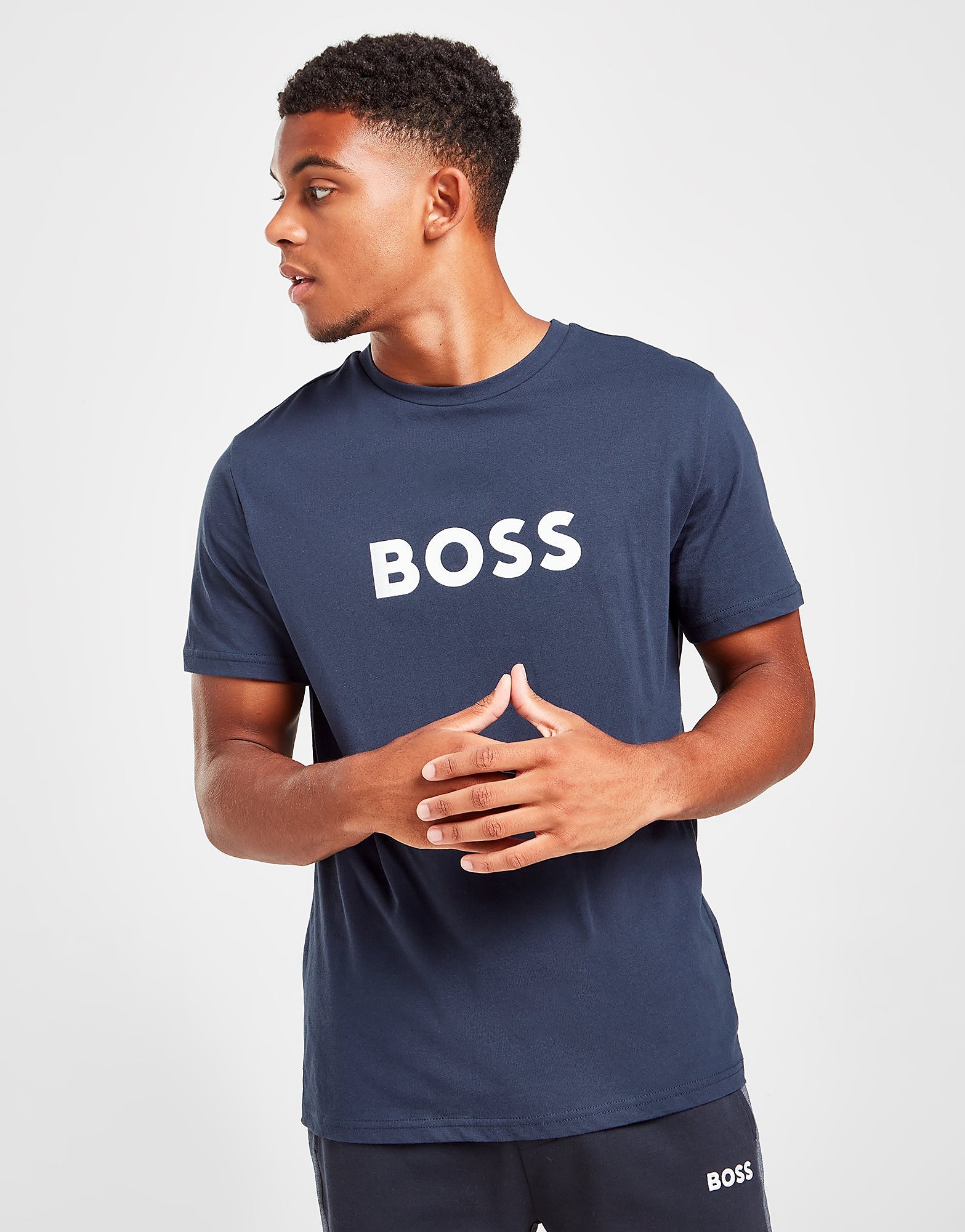 

BOSS Swim Logo T-Shirt - Blue - Mens, Blue