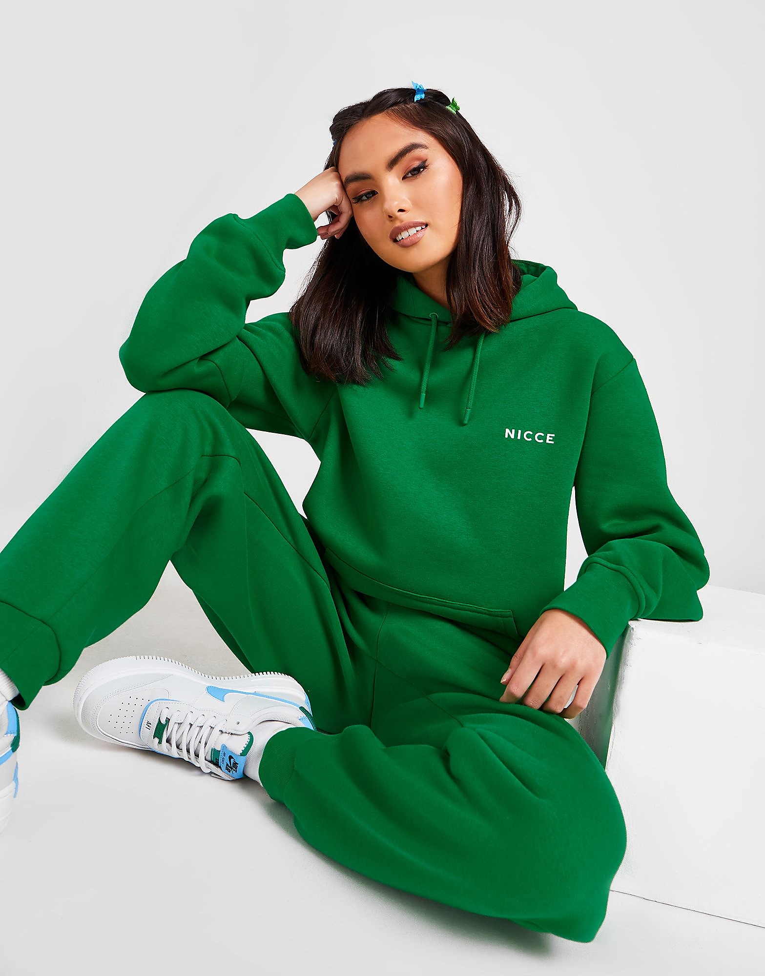

Nicce Small Logo Hoodie - Green - Womens, Green