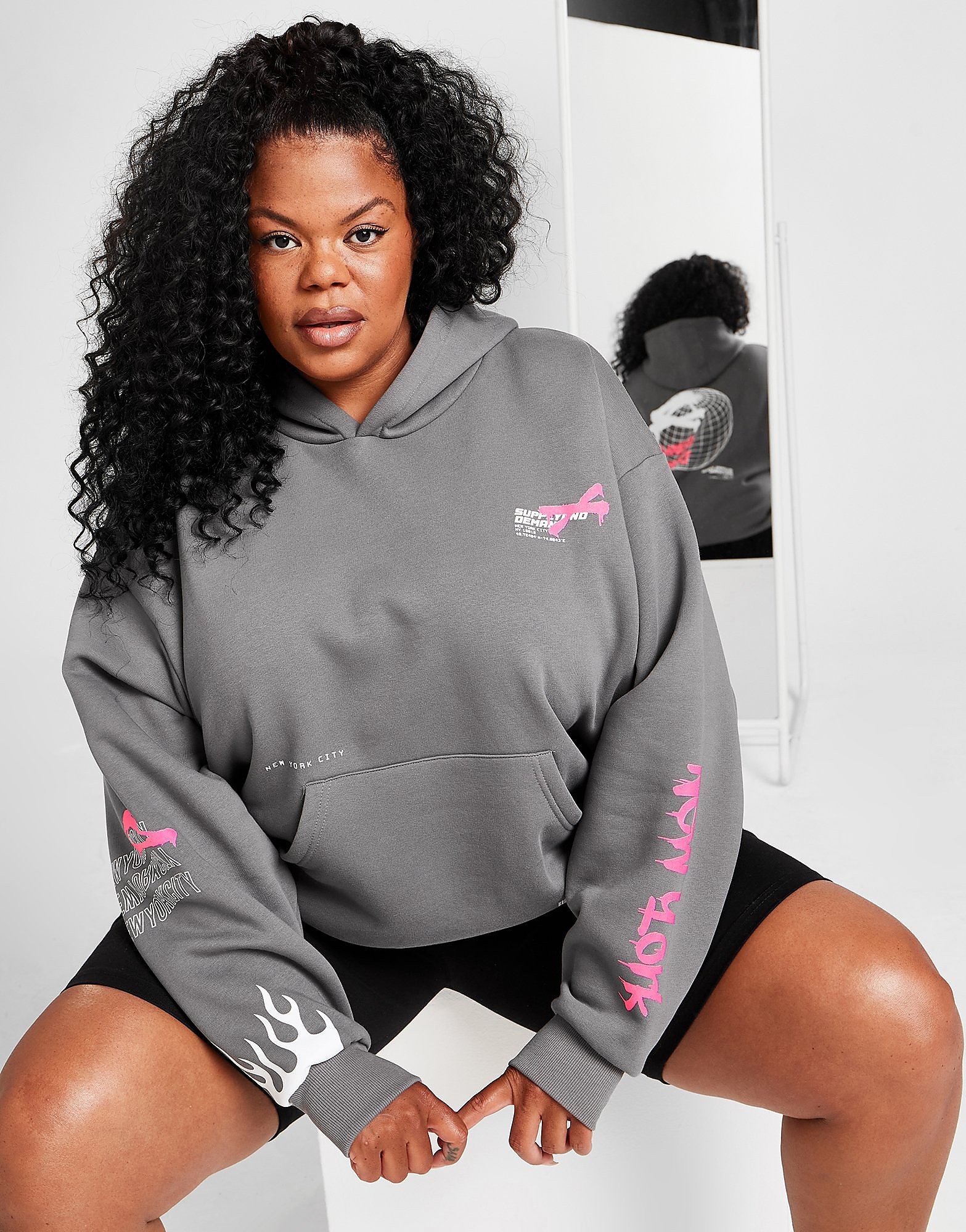 

Supply & Demand Graffiti Plus Size Overhead Hoodie - Grey - Womens, Grey