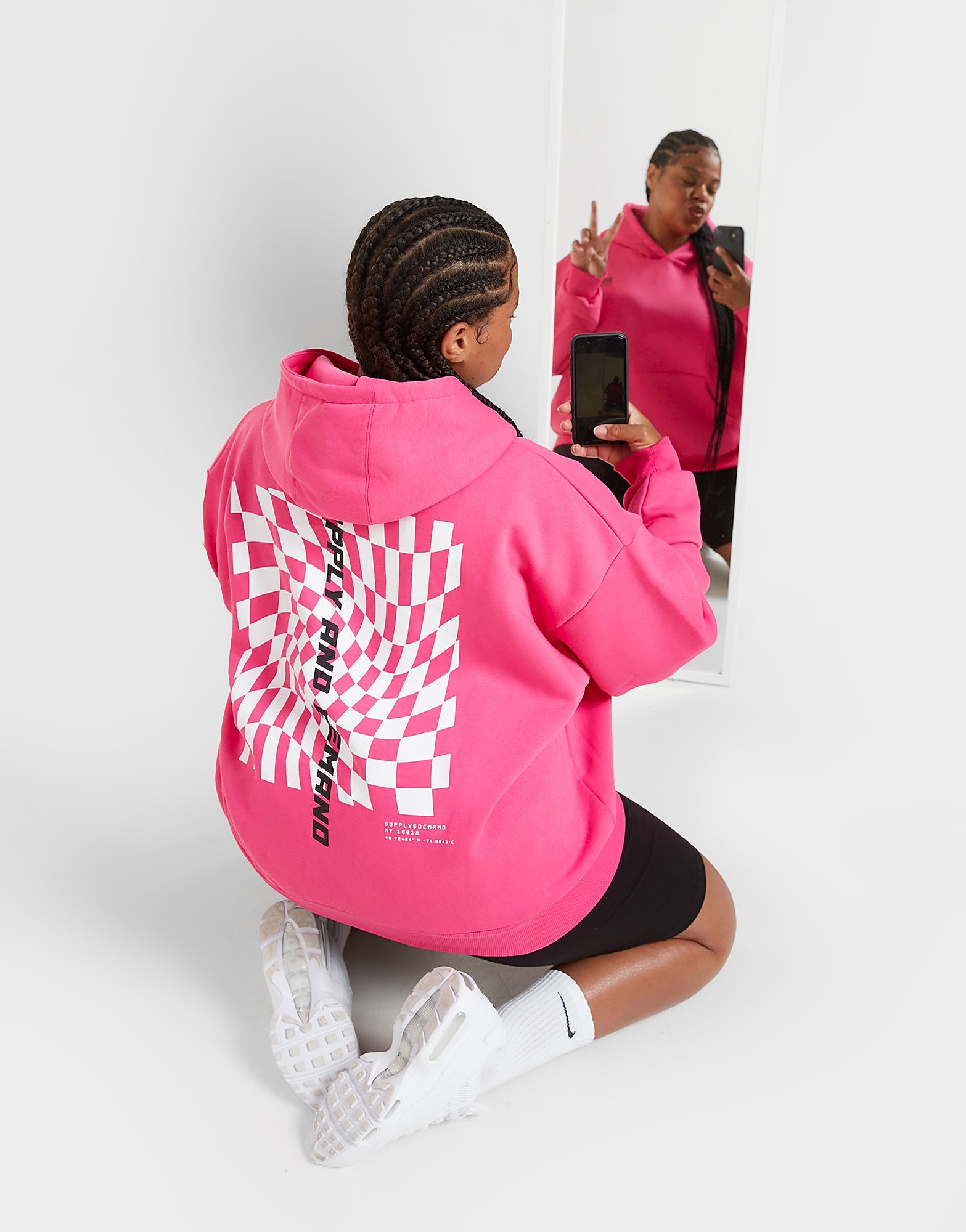 

Supply & Demand Plus Size Checkboard Overhead Hoodie - Pink - Womens, Pink
