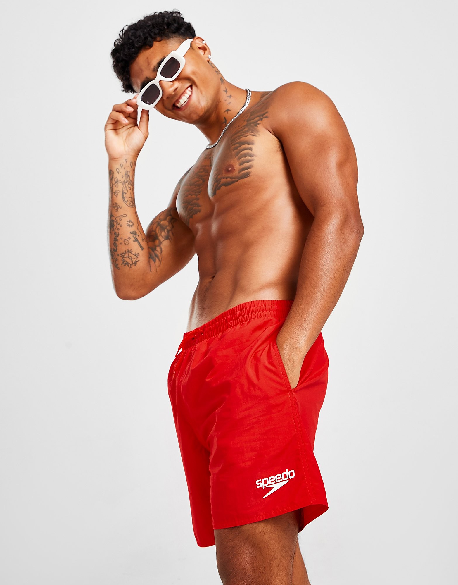 

Speedo Essential 16" Swim Shorts - Red - Mens, Red