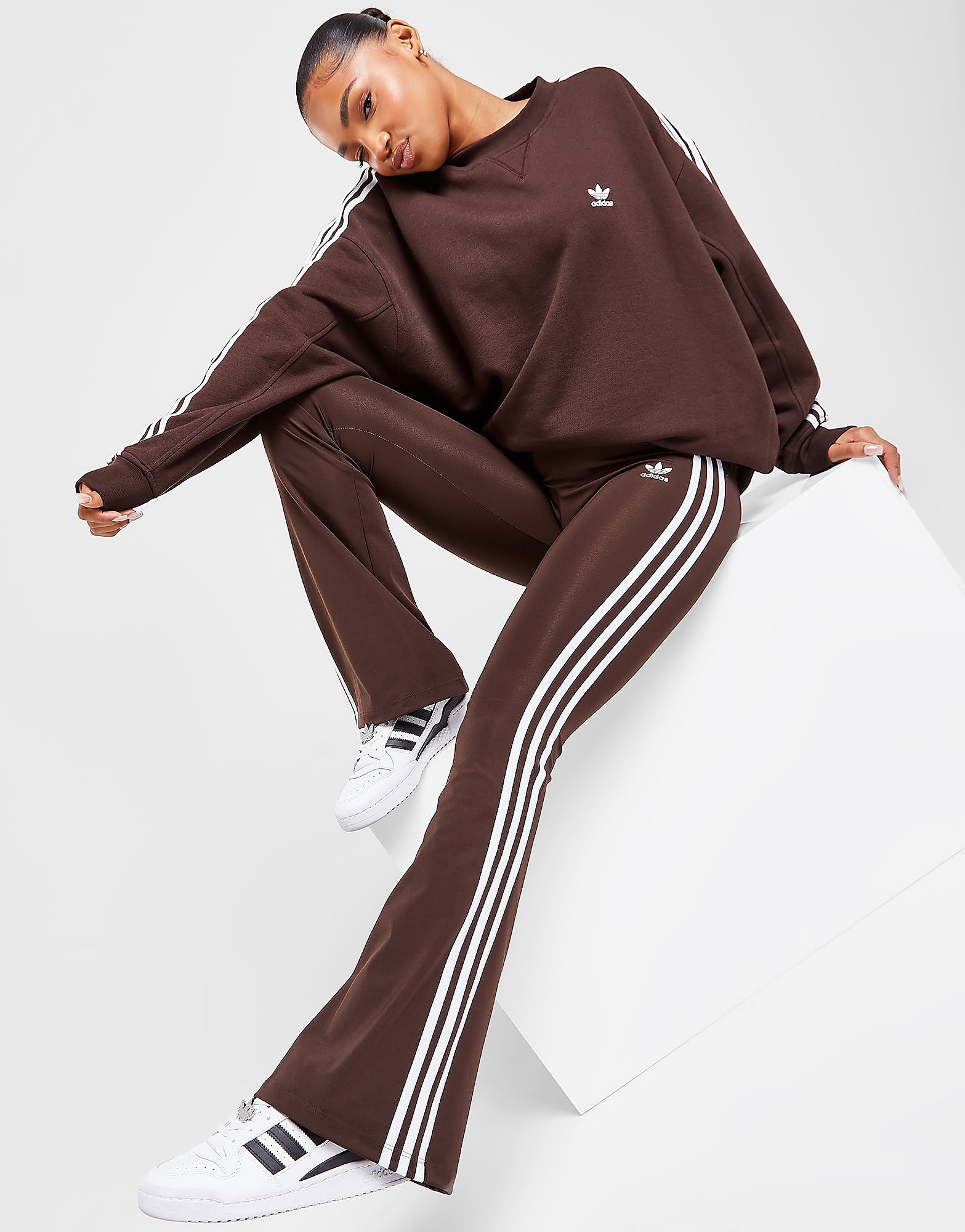 

adidas Originals Flare Leggings - Brown - Womens, Brown