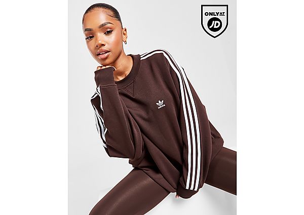 Adidas Originals 3-Stripes Crew Sweatshirt, Brown