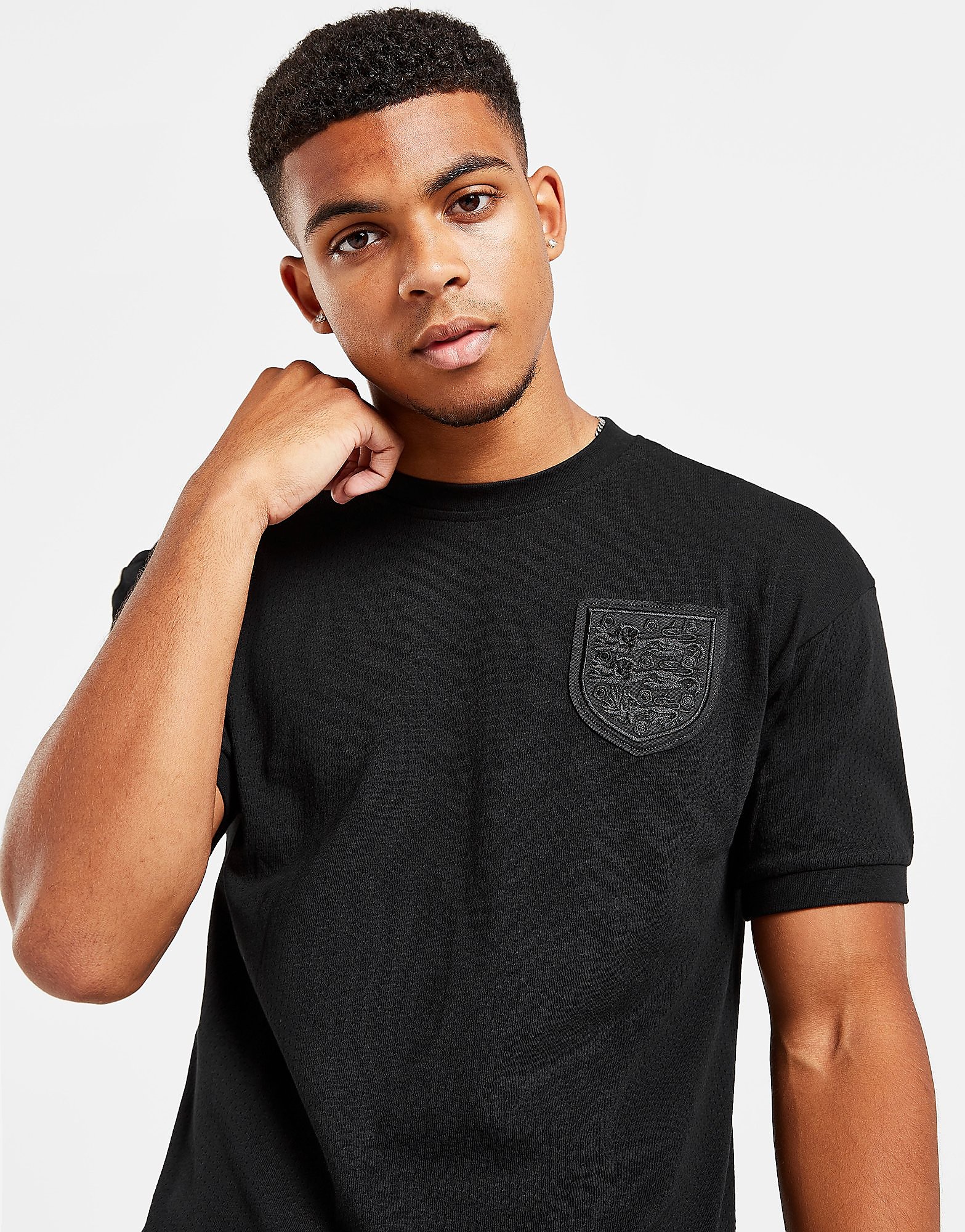 

Score Draw England '70 Black Out Retro Home Shirt - Black - Mens, Black