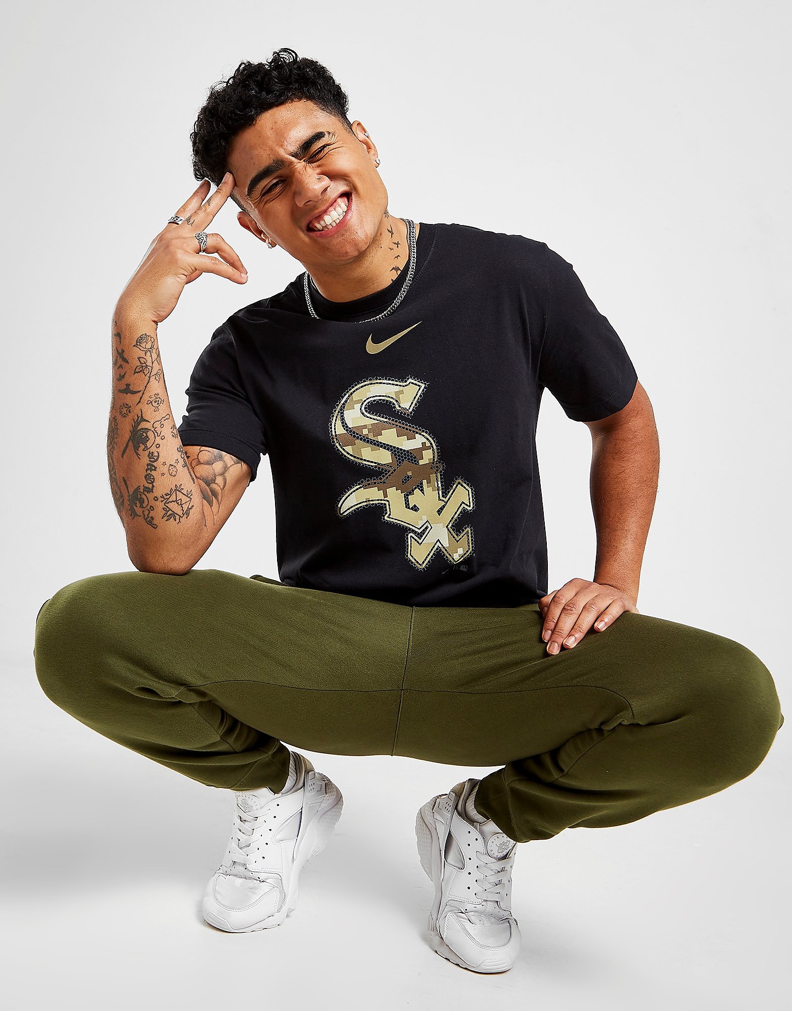 Nike MLB Chicago White Sox Camo T-Shirt - Black - Mens, Black