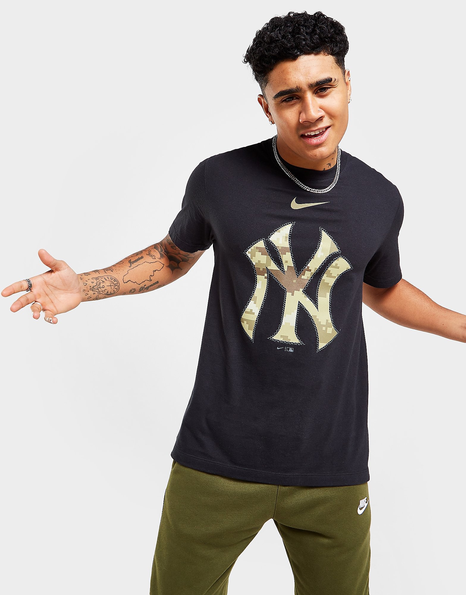 

Nike MLB New York Yankees Camo T-Shirt - Black - Mens, Black