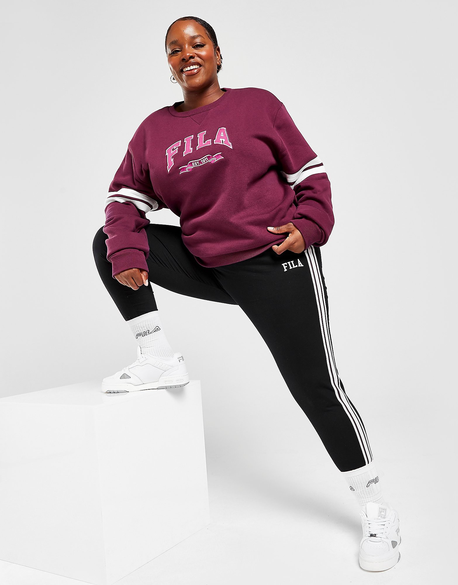 

Fila Stripe Plus Size Leggings - Black - Womens, Black