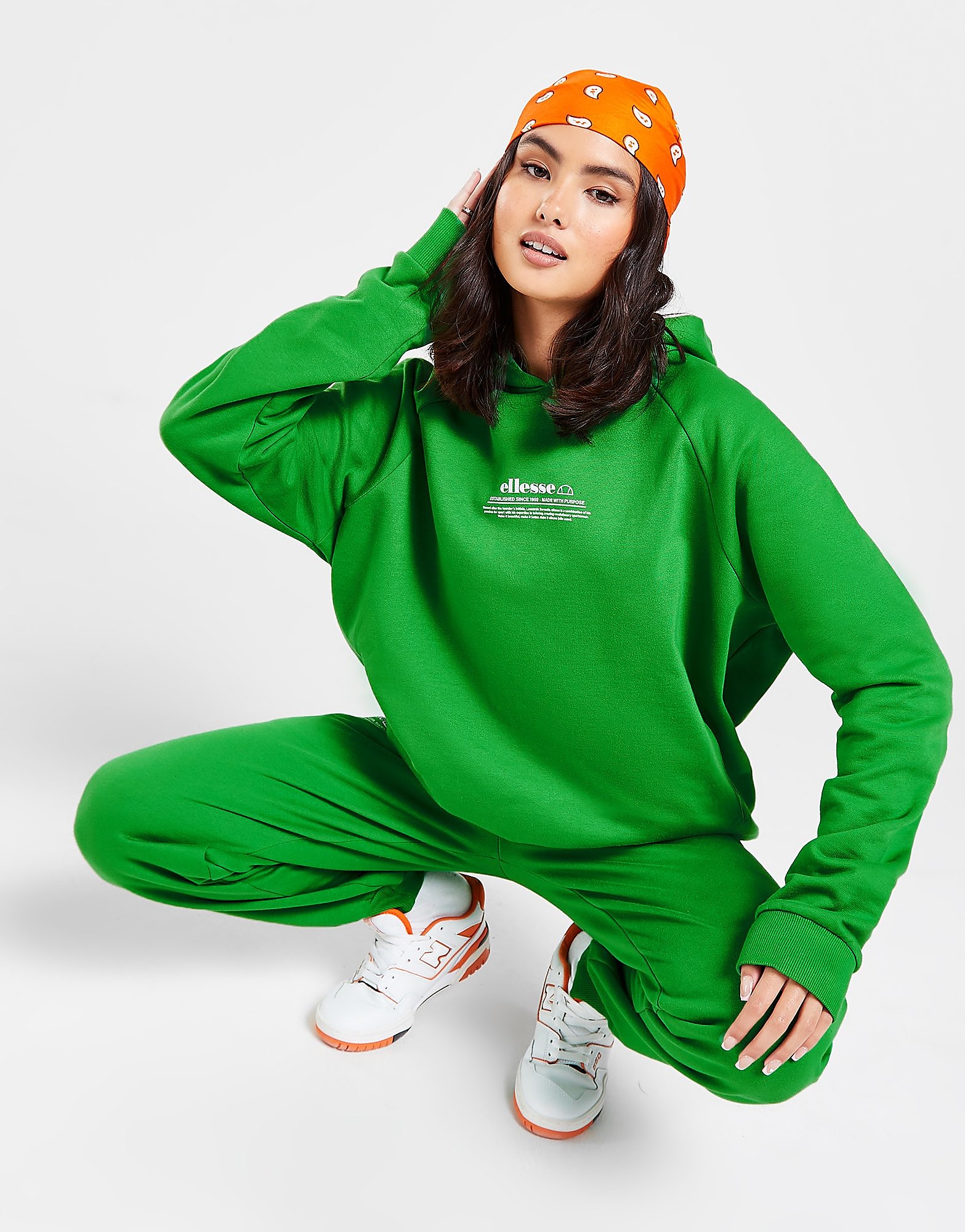 

Ellesse Text Logo Boxy Hoodie - Green - Womens, Green