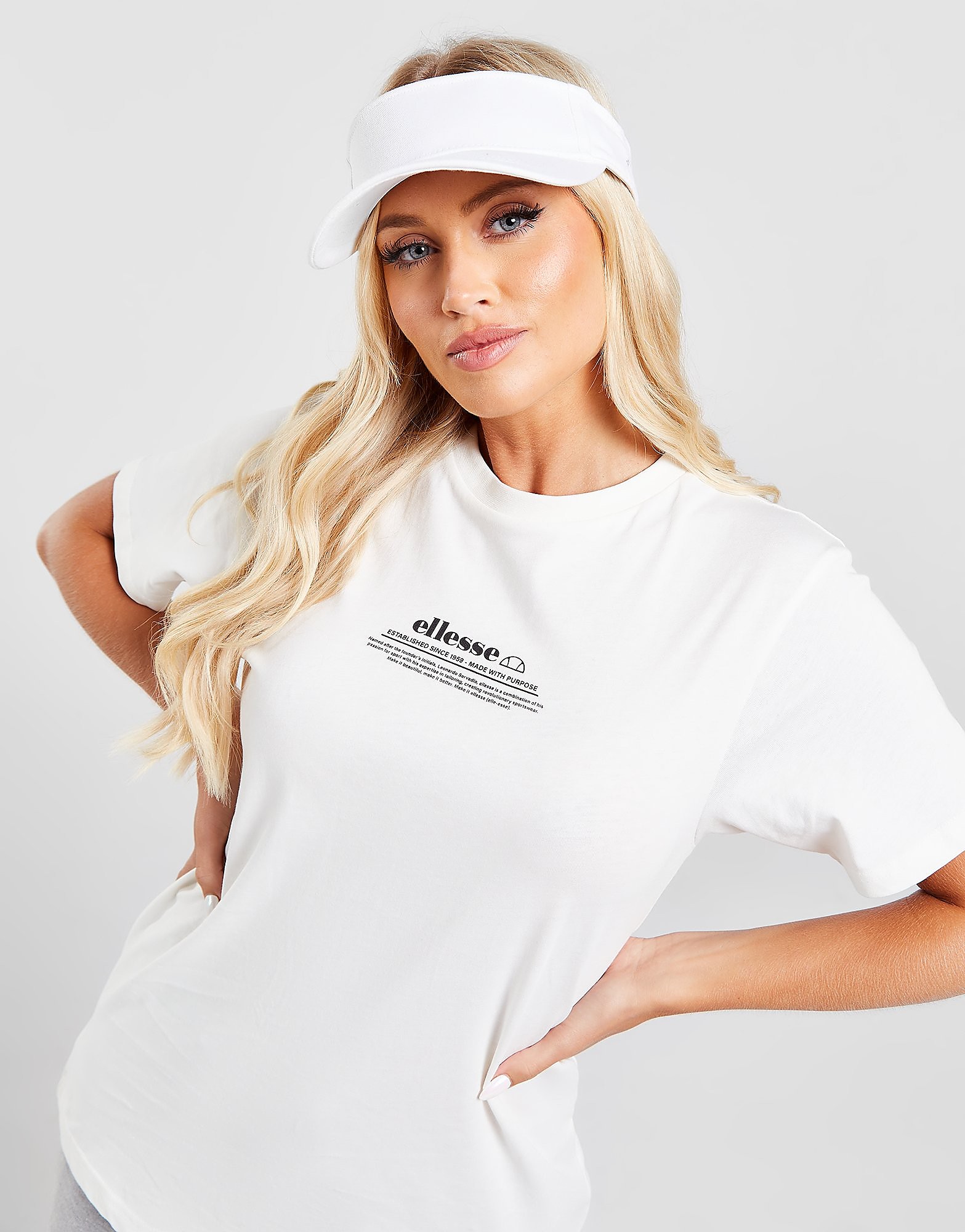 

Ellesse Text Logo T-Shirt - White - Womens, White