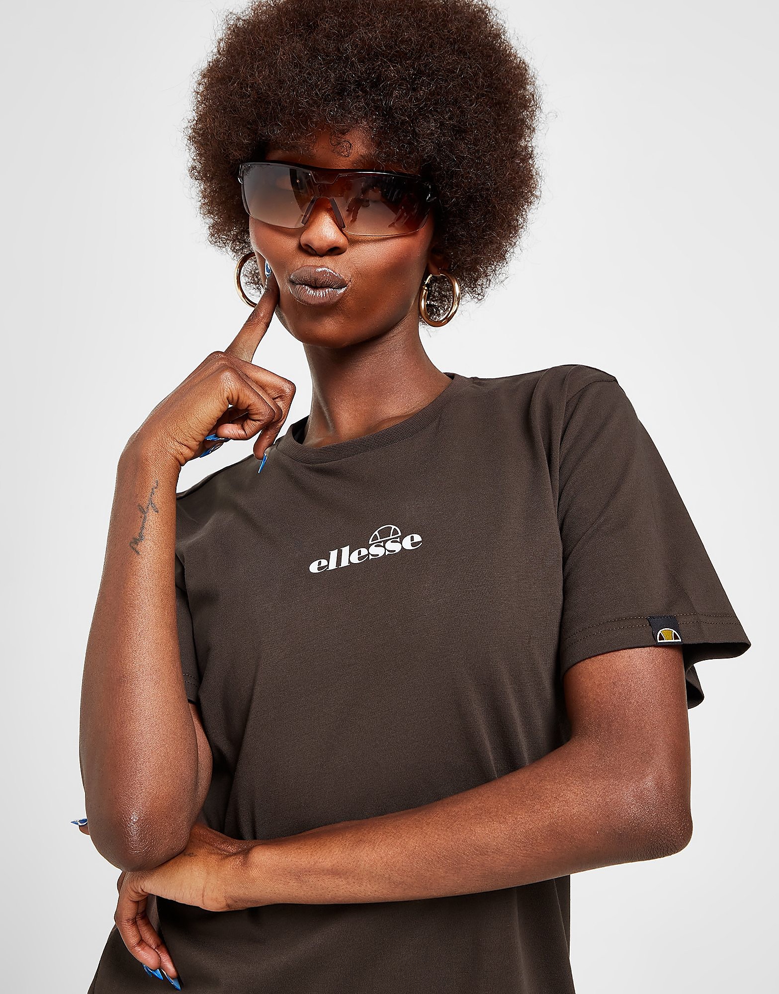 

Ellesse Logo Boyfriend T-Shirt - Brown - Womens, Brown