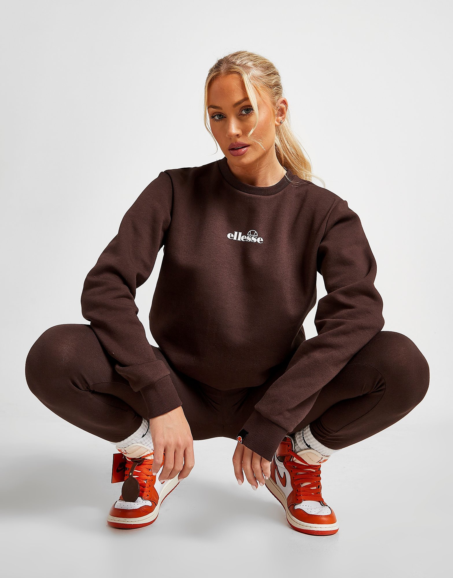 

Ellesse Logo Crew Sweatshirt - Brown - Womens, Brown