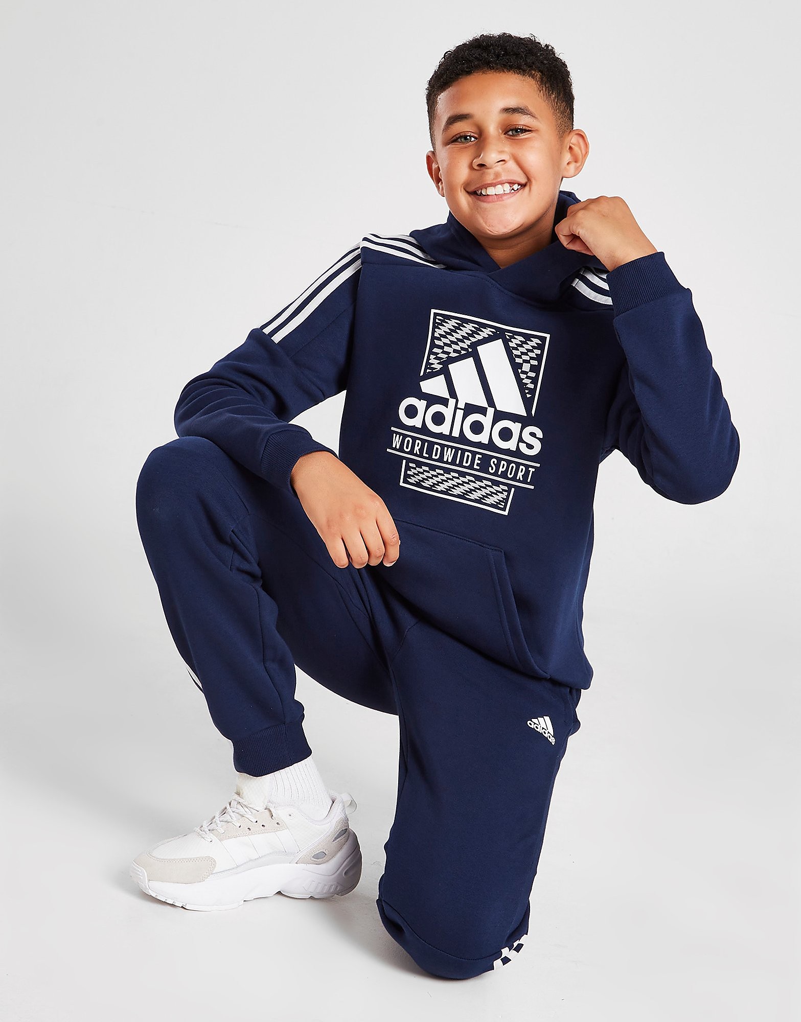 

adidas Badge Of Sport Large Logo Hoodie Junior - Only at JD - Blue - Kids, Blue