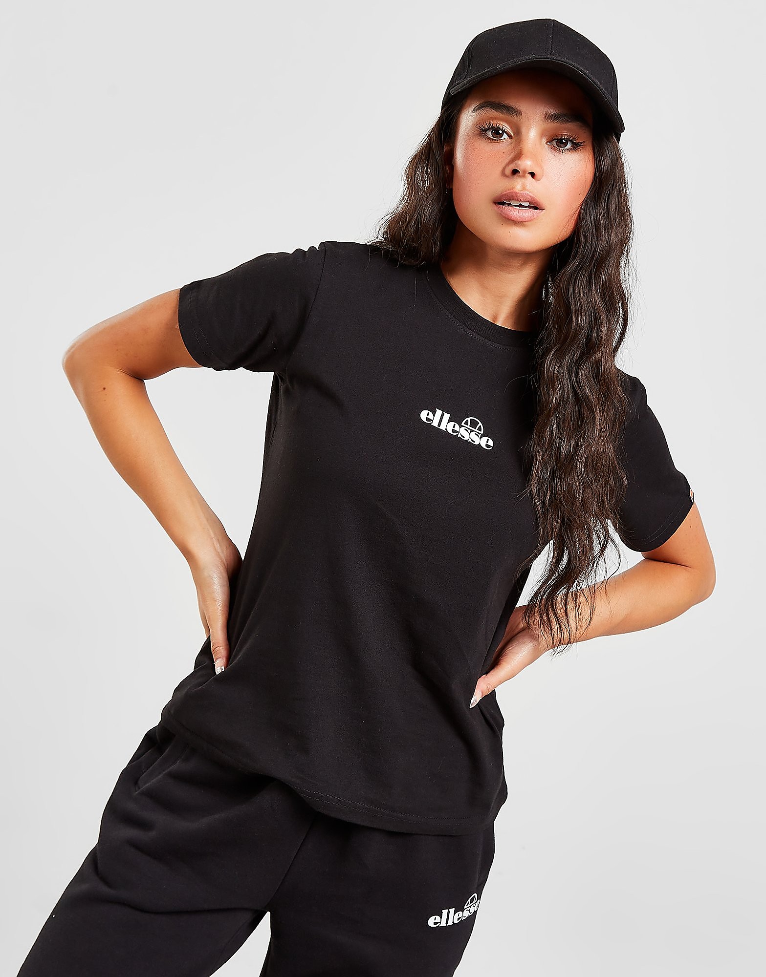 Ellesse Logo Boyfriend T-Shirt - Black - Womens, Black