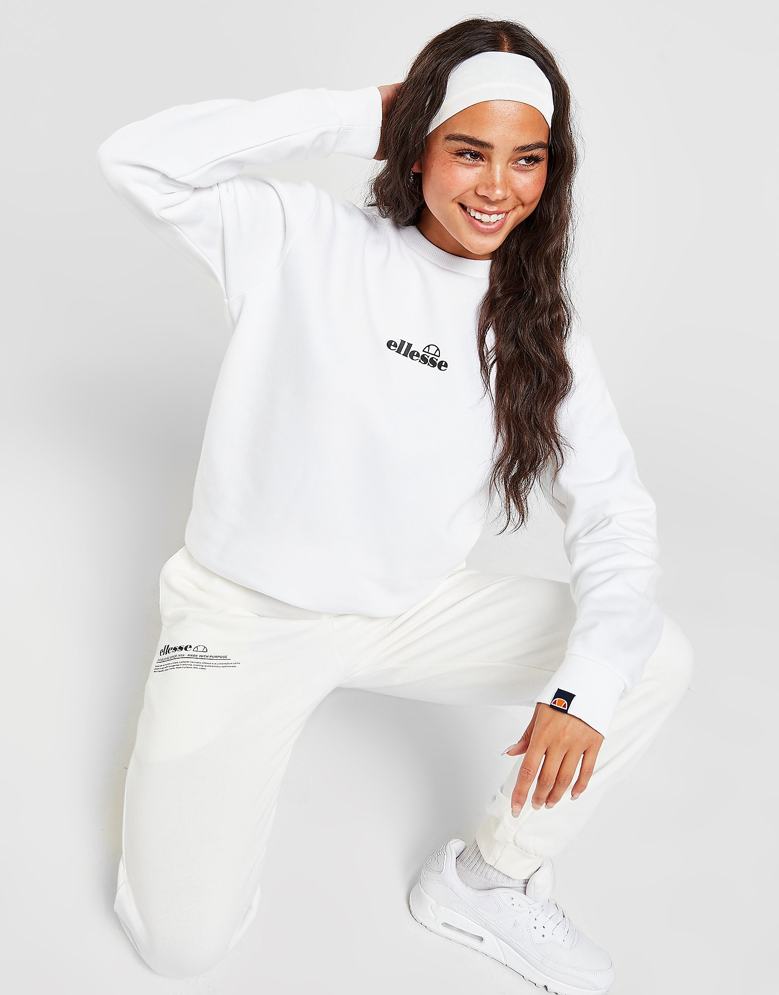 

Ellesse Logo Crew Sweatshirt - White - Womens, White