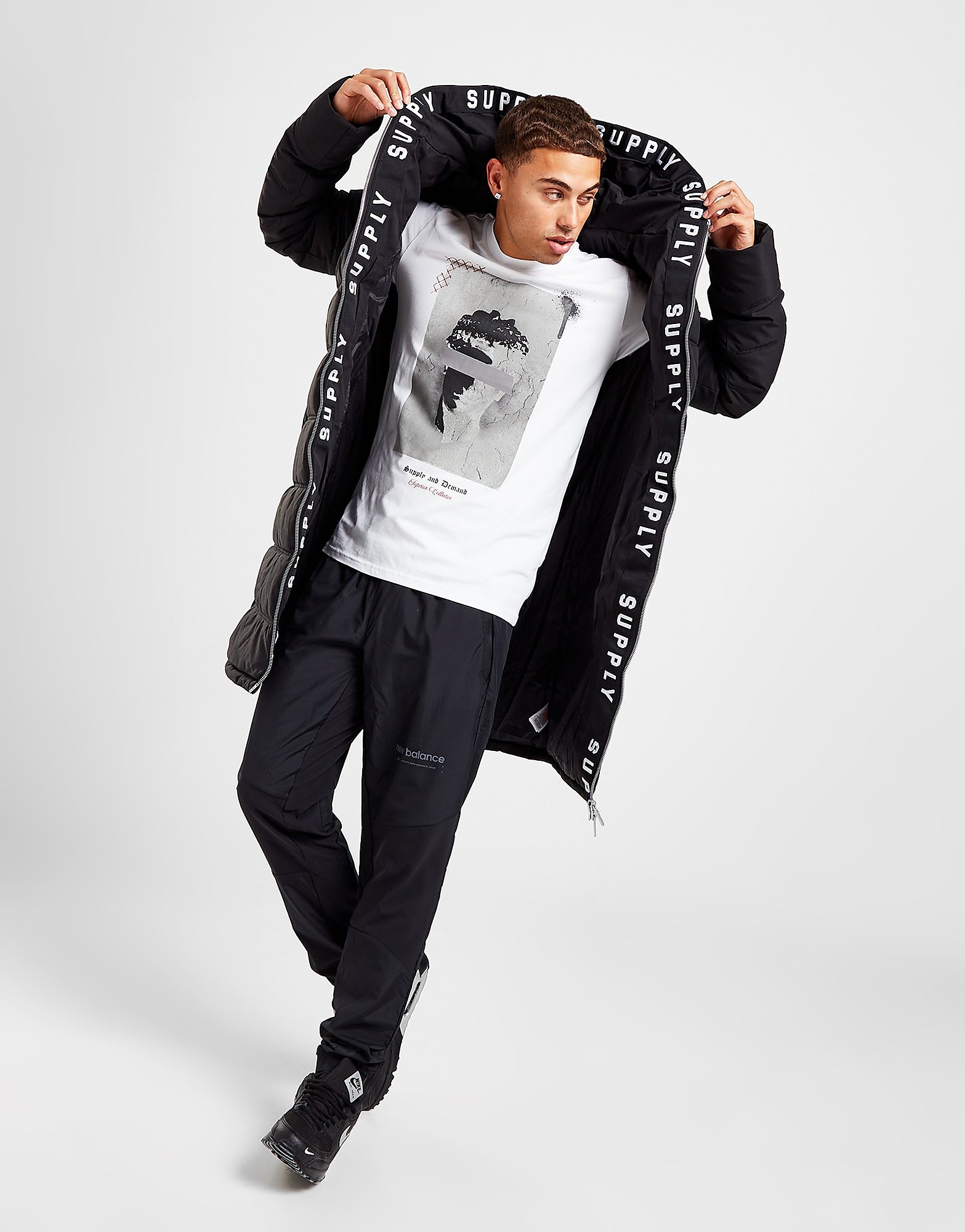 

Supply & Demand Friction Long Puffer Jacket - Black - Mens, Black