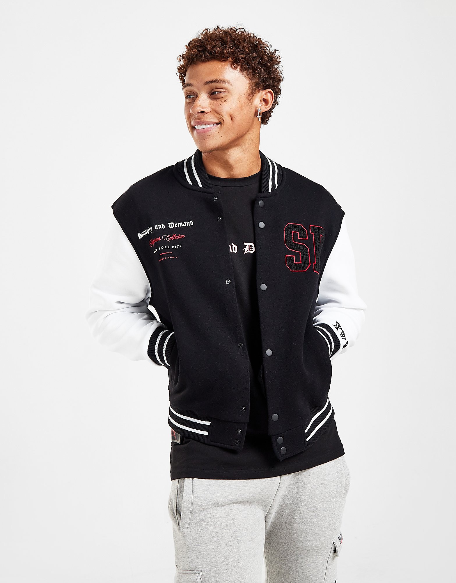 Supply & Demand Casaco Varsity Club - Preto - Mens, Preto