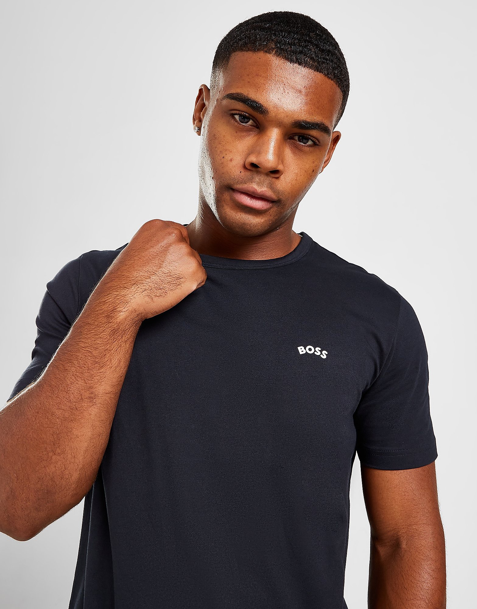 

BOSS Core Curved Logo T-Shirt - Blue - Mens, Blue