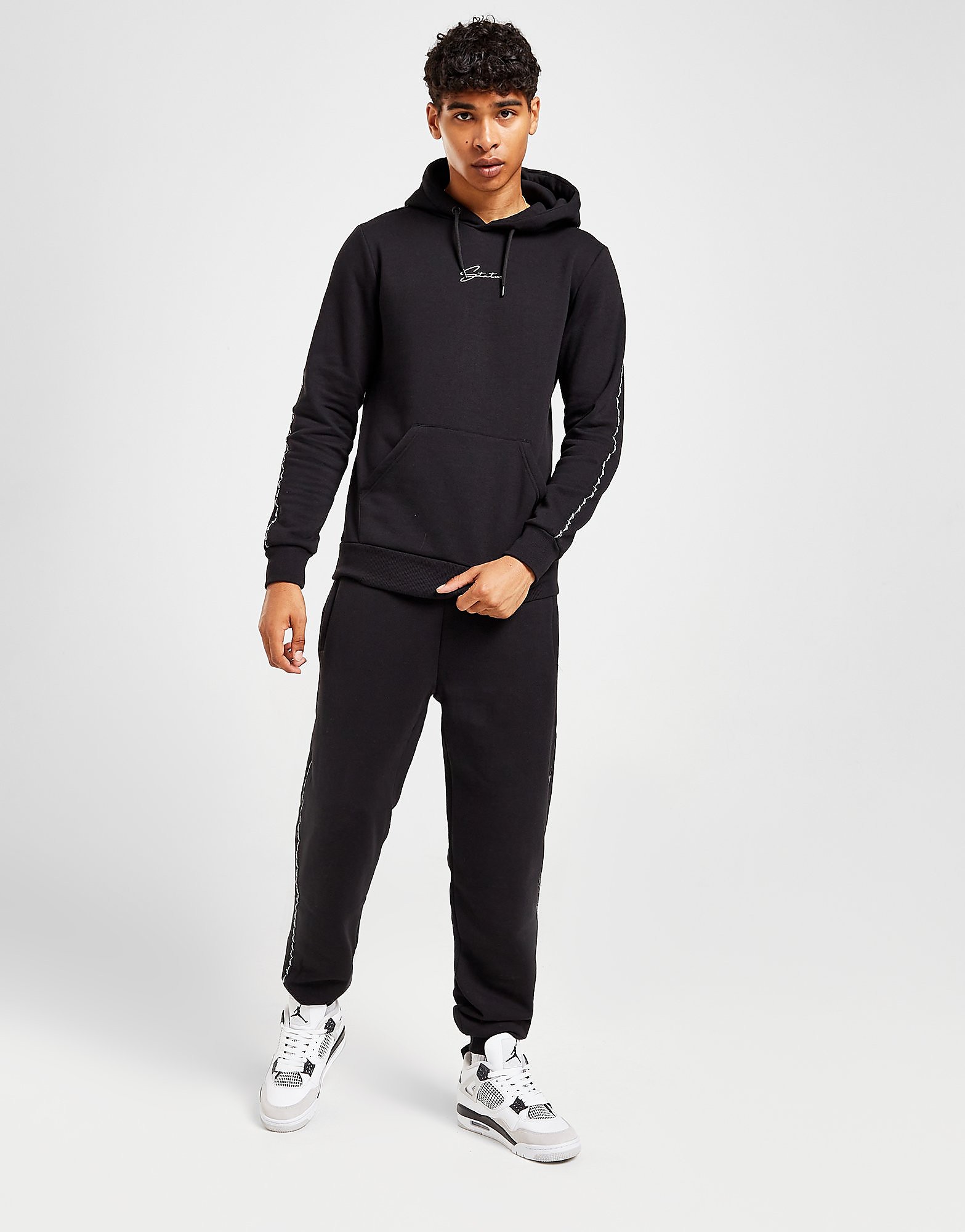 

Status Script Tape Fleece Tracksuit - Black - Mens, Black