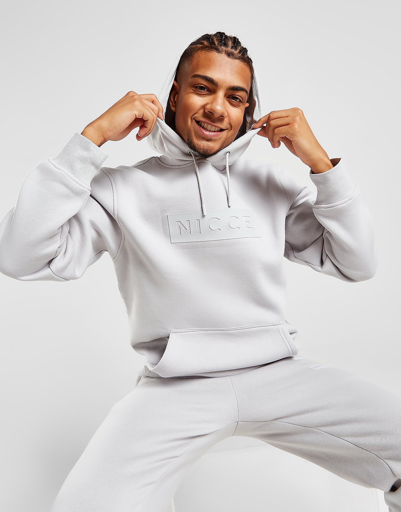 

Nicce Peak Overhead Hoodie - Grey - Mens, Grey