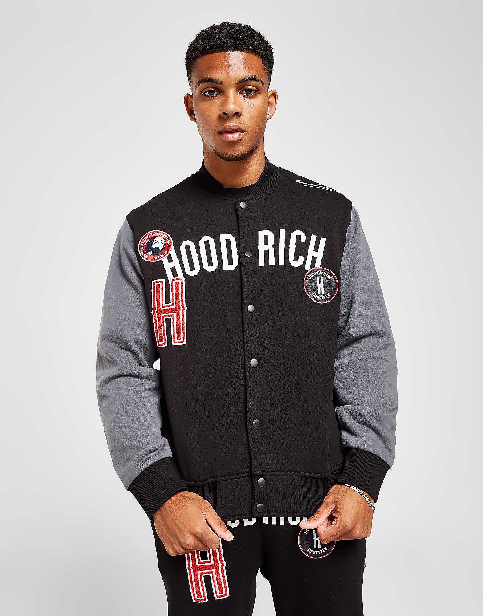 

Hoodrich Pacific Varsity Jacket - Black/Grey - Mens, Black/Grey