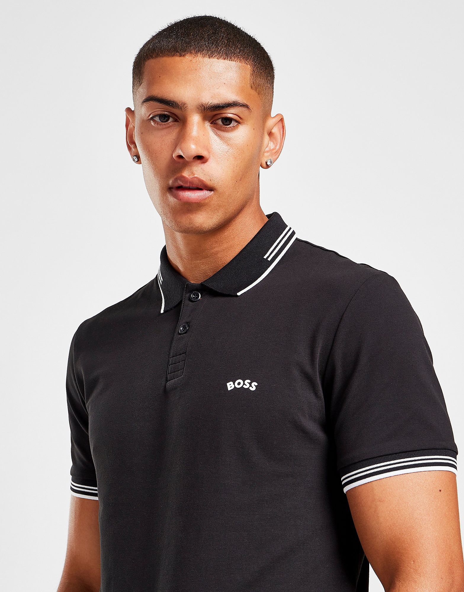 

BOSS Paule Curve Polo Shirt - Black - Mens, Black