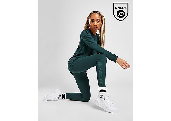 Adidas Originals Embroidered Leggings, Green