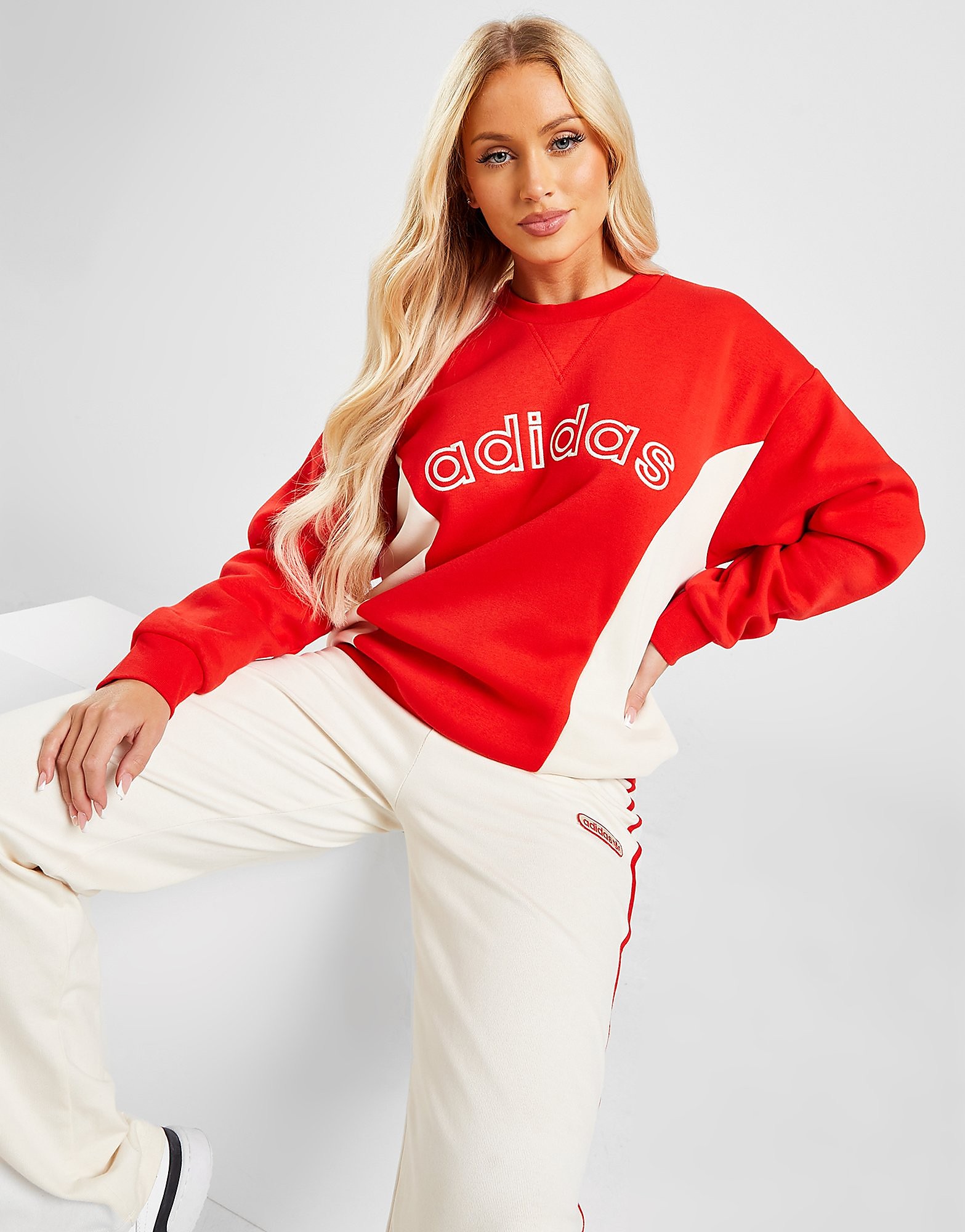 

adidas Originals Varsity Boyfriend Sweatshirt - Only at JD - Red/RED/W'WT$ - Womens, Red/RED/W'WT$