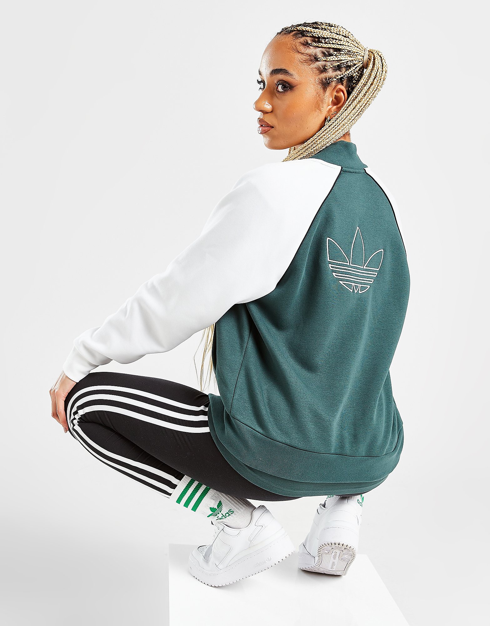 

adidas Originals VRSTY FLC JKT - Only at JD - Green - Womens, Green