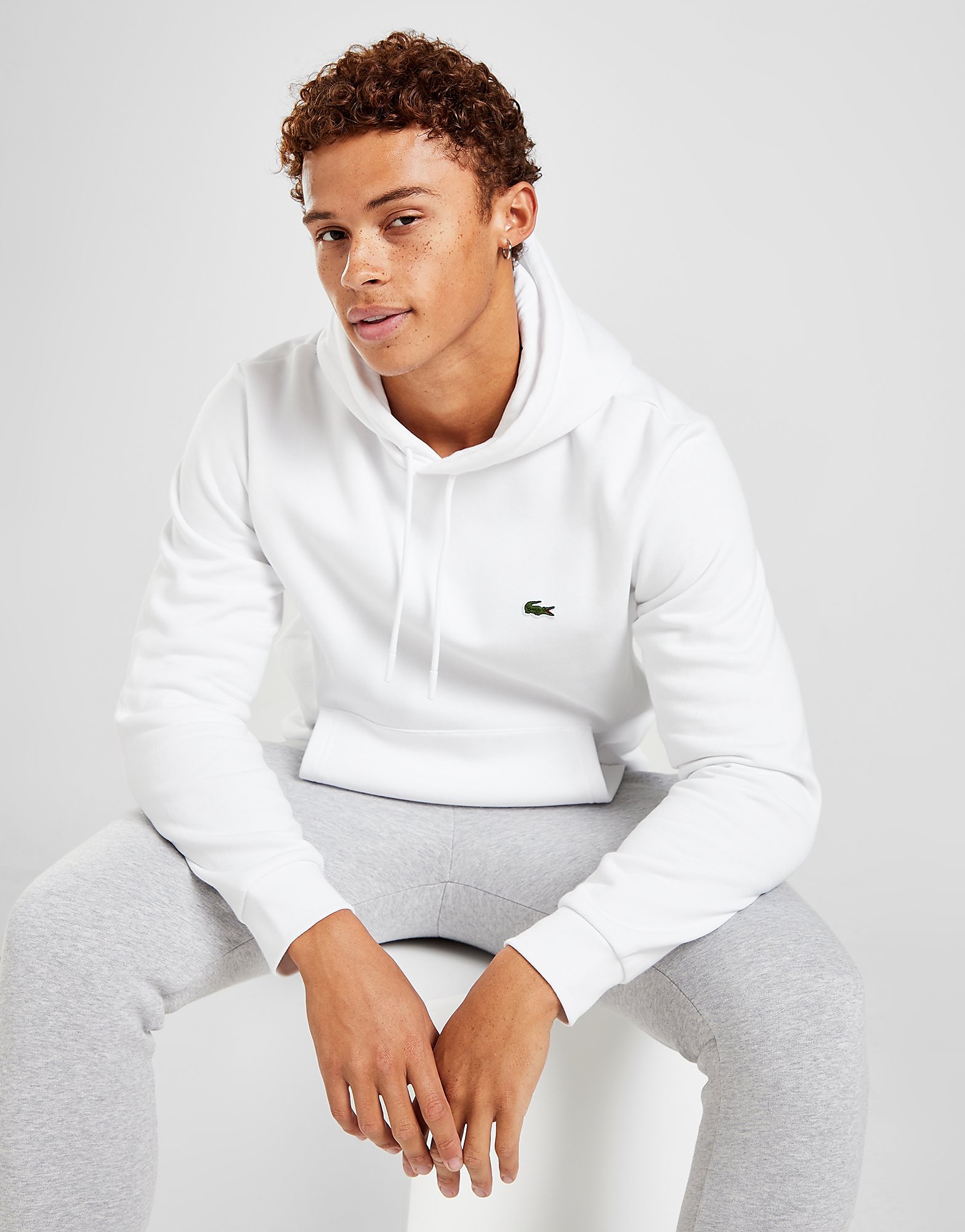 

Lacoste Core Overhead Hoodie - White - Mens, White